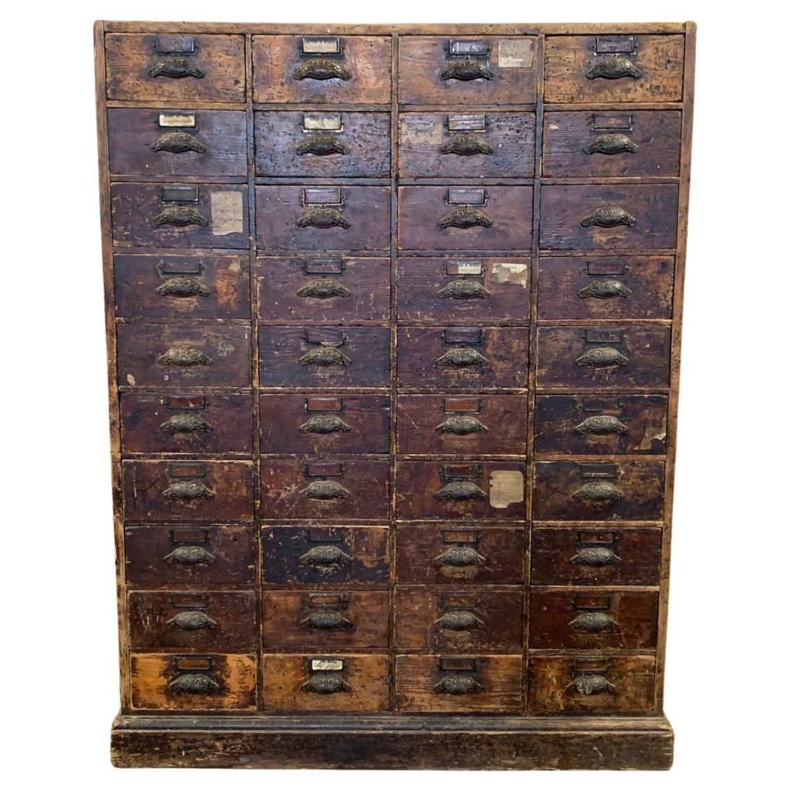 Large 19th Century Bank of Drawers For Sale
