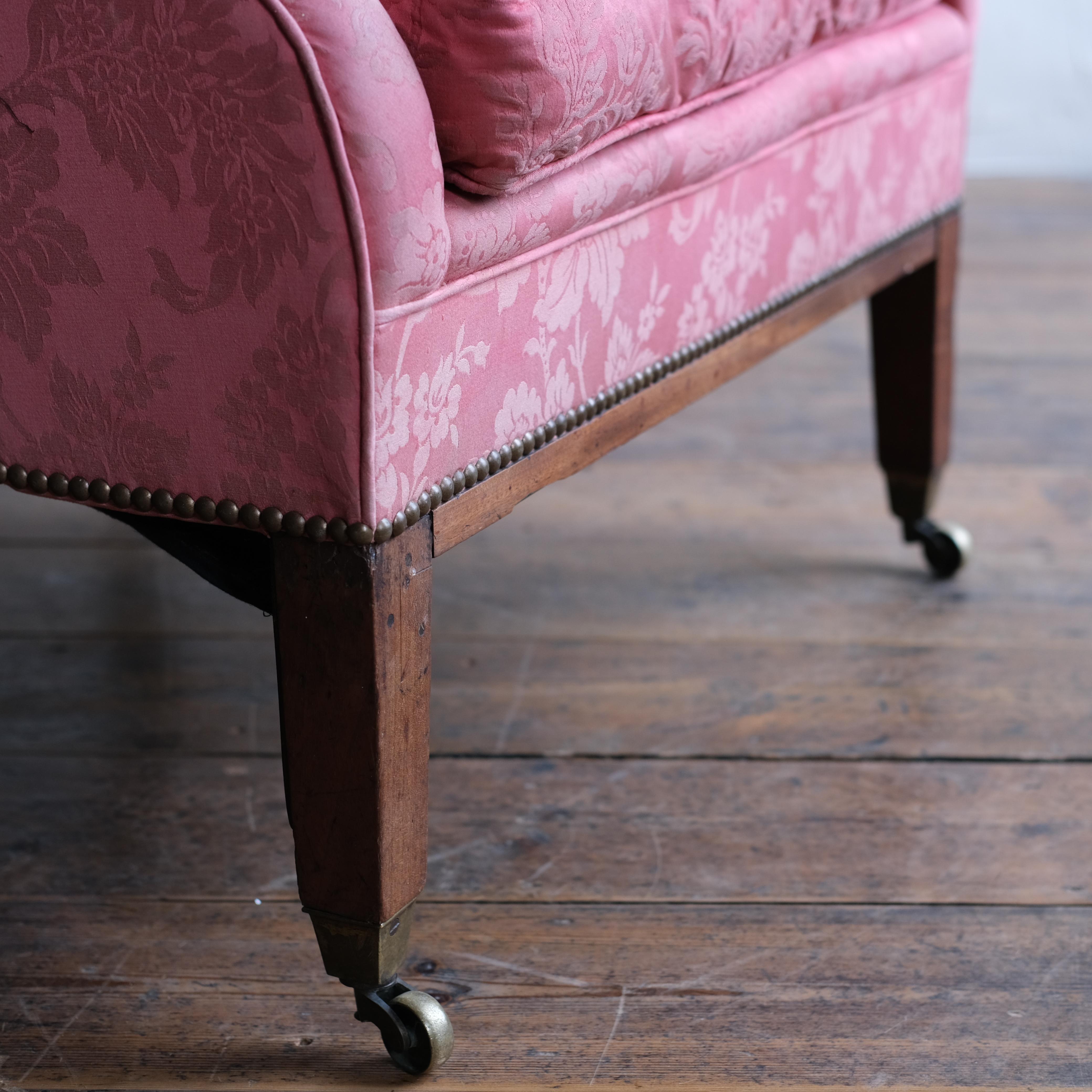 Fabric Large 19Th Century Barrel Back Armchair