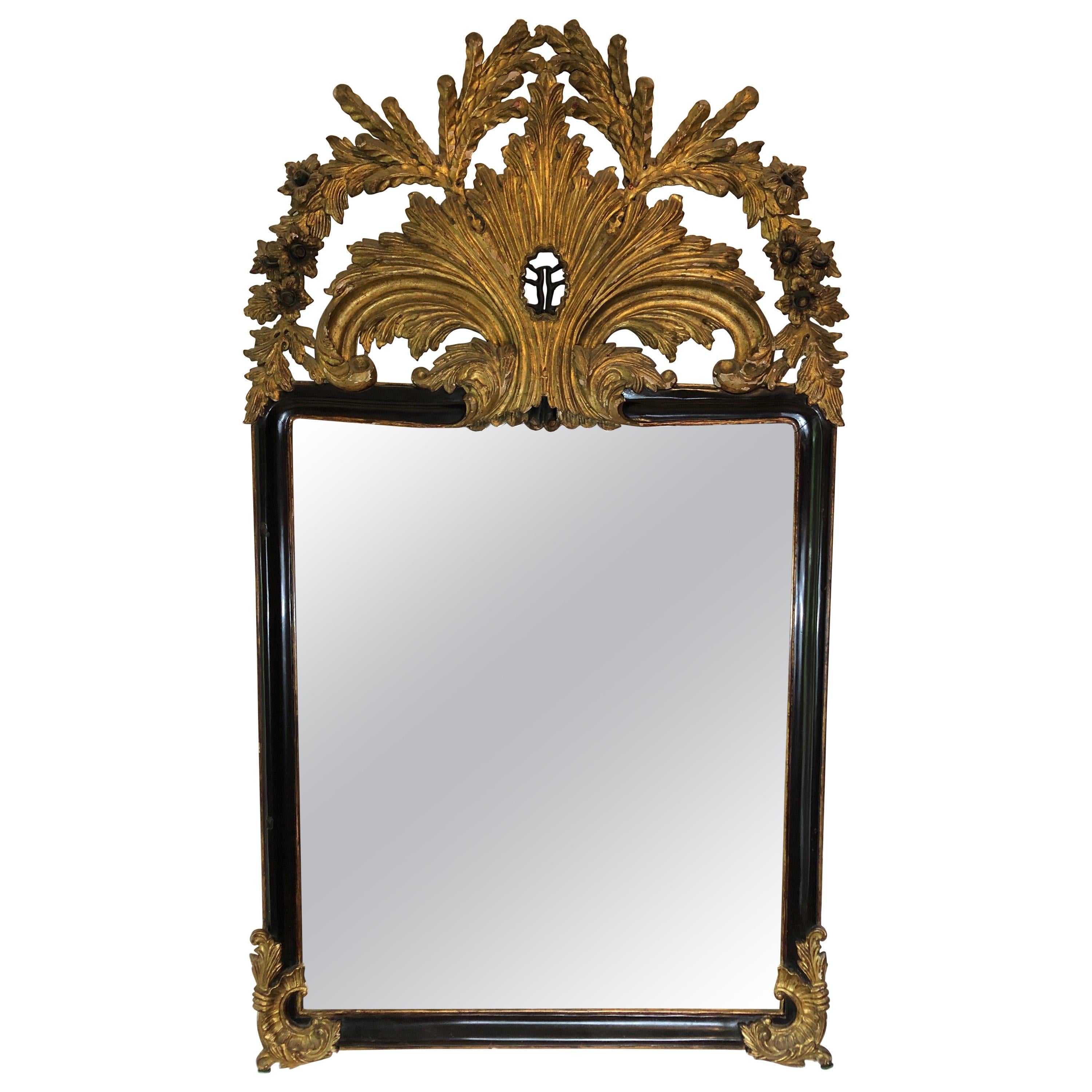 Large 19th Century Belle Époque Gilt Mirror For Sale