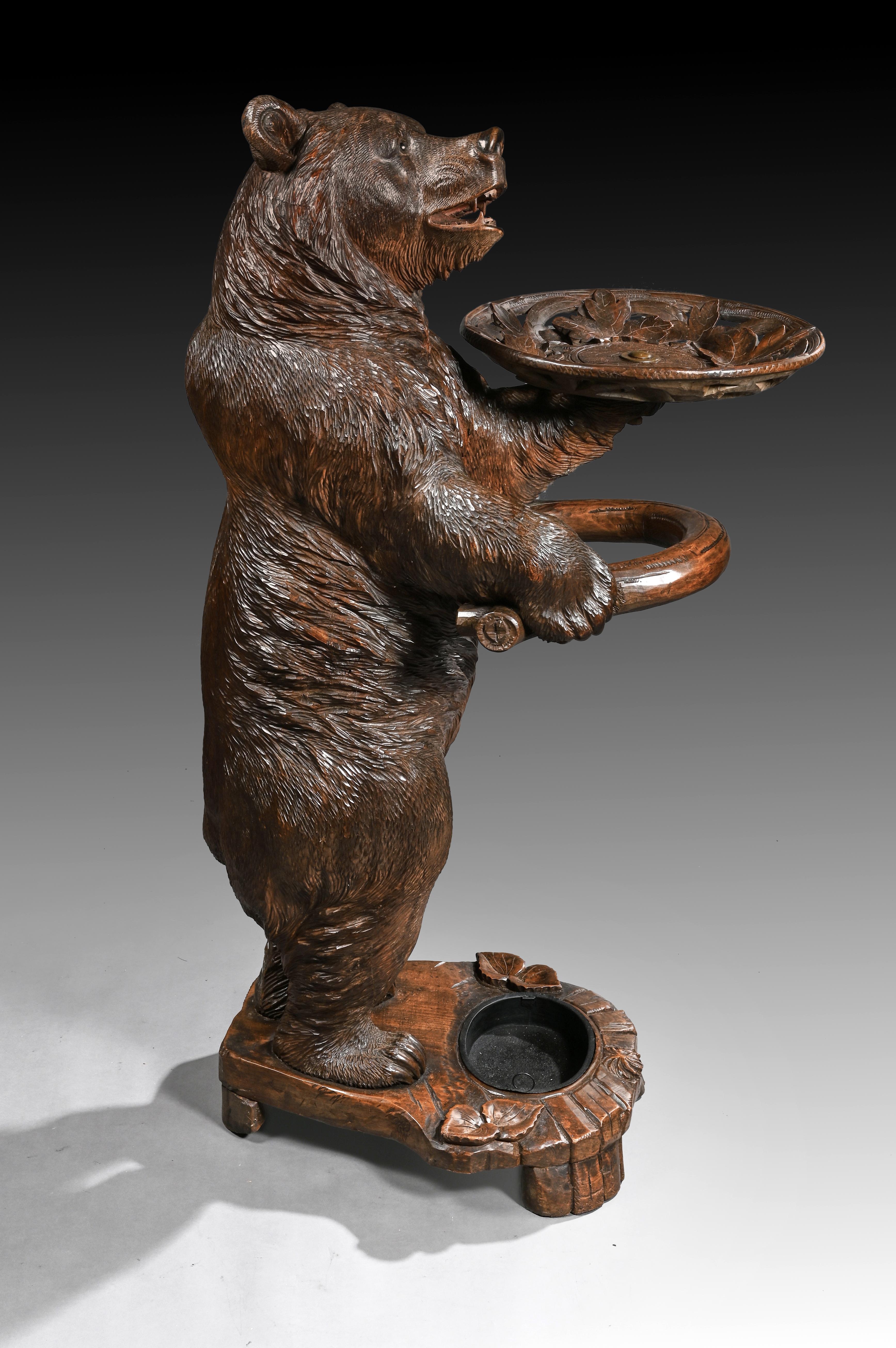 black forest bear umbrella stand