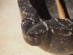 Large 19th Century Black Marble Mortar and Pestle from France