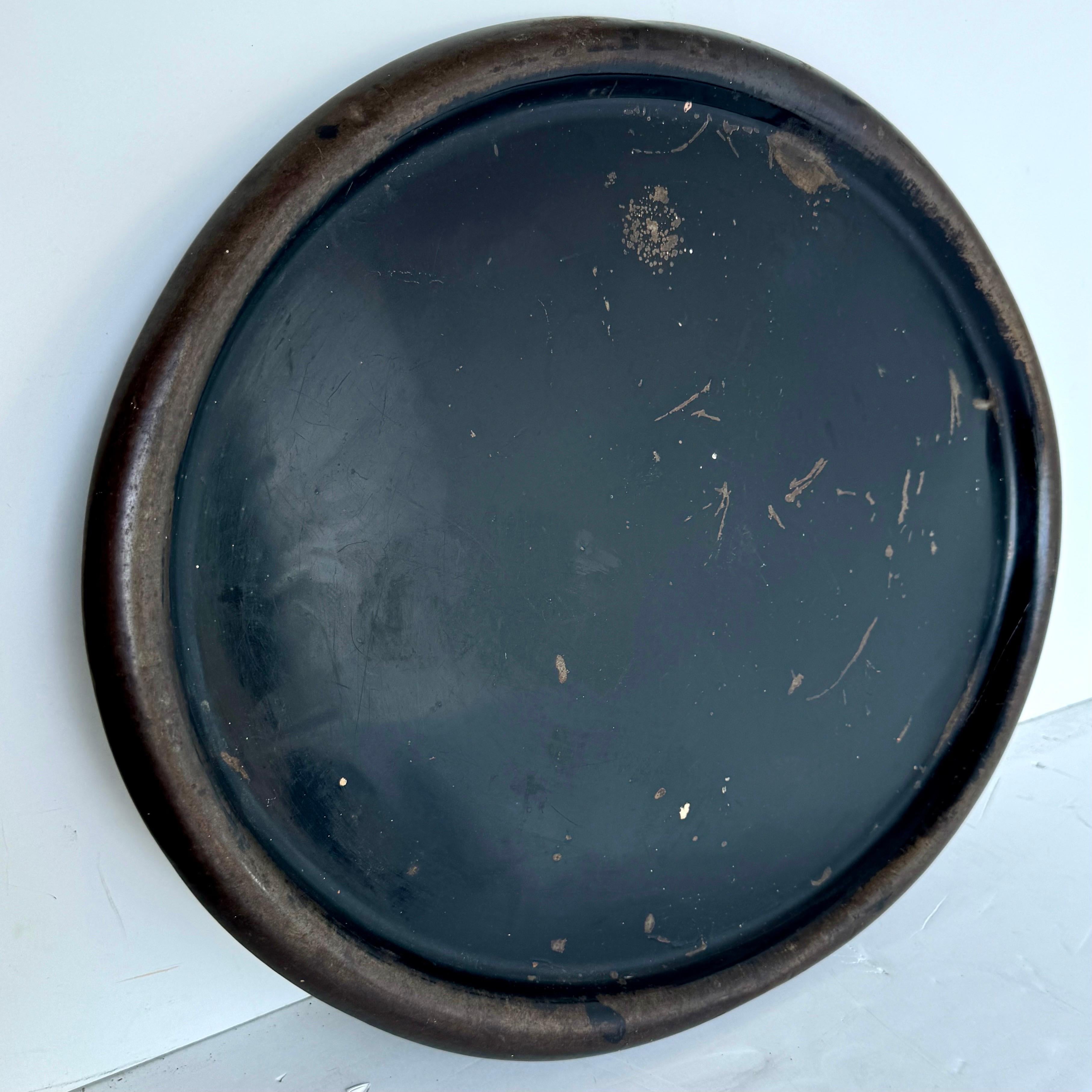 Empire Large 19th Century Black Tole Metal Oval Serving Tray
