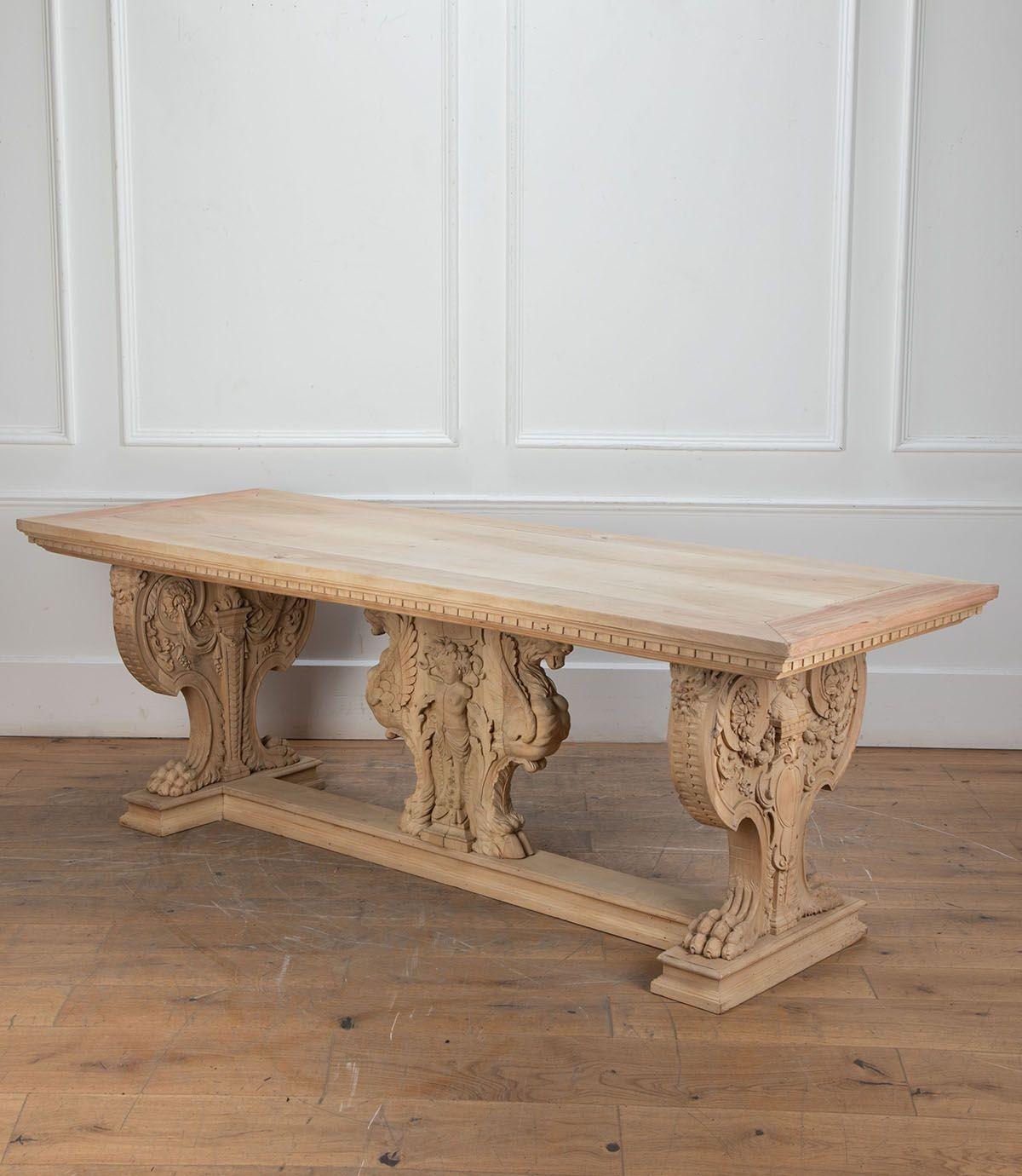 Neoclassical Large 19th Century Bleached Walnut Centre Table For Sale