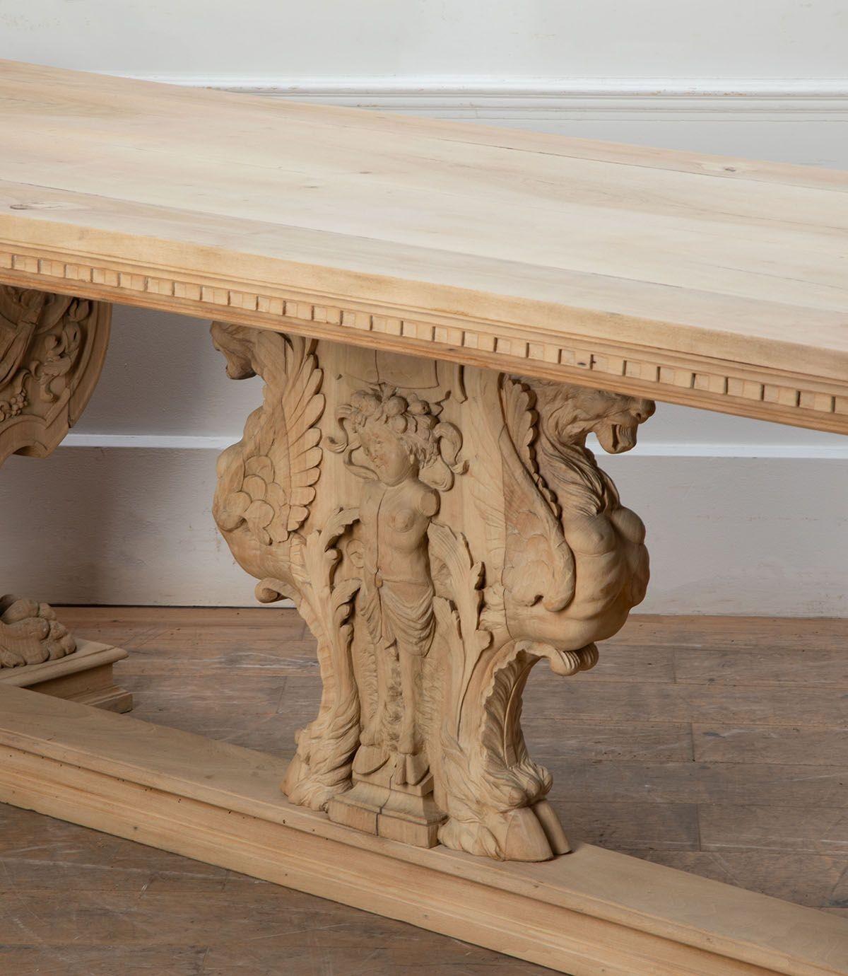 French Large 19th Century Bleached Walnut Centre Table For Sale