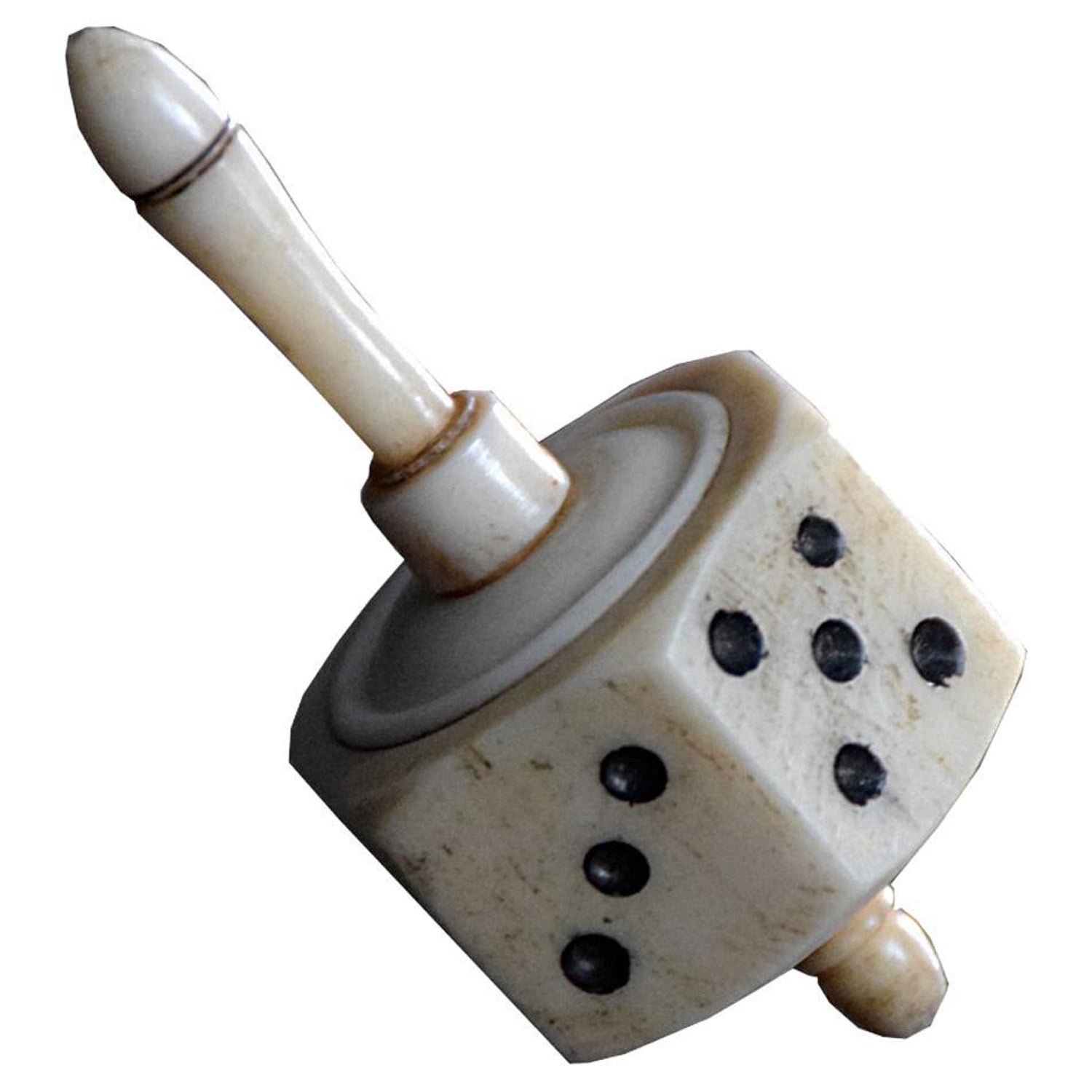 Large 19th Century Bone Spinning Top Dice, Teetotum For Sale at 1stDibs