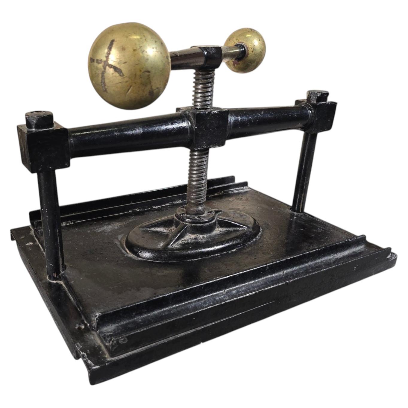Large 19th Century Book Press in Iron and Bronze For Sale
