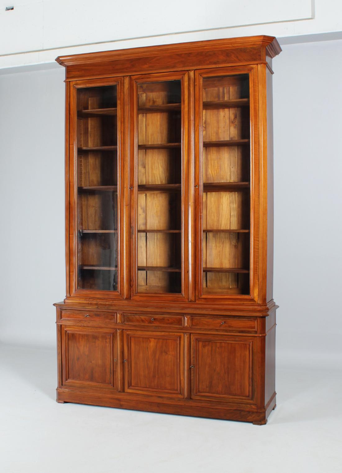 Large 19th Century Bookcase, Bibliotheque, Library, Walnut, France, circa 1850 For Sale 10