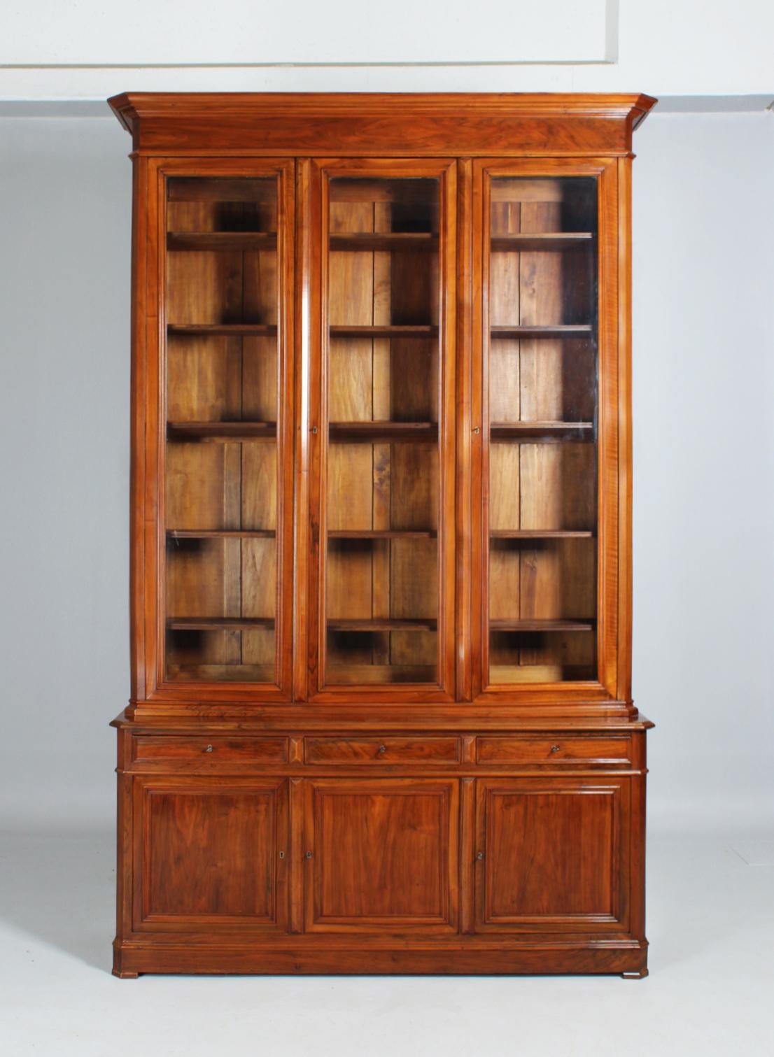 Large 19th Century Bookcase, Bibliotheque, Library, Walnut, France, circa 1850 For Sale 2