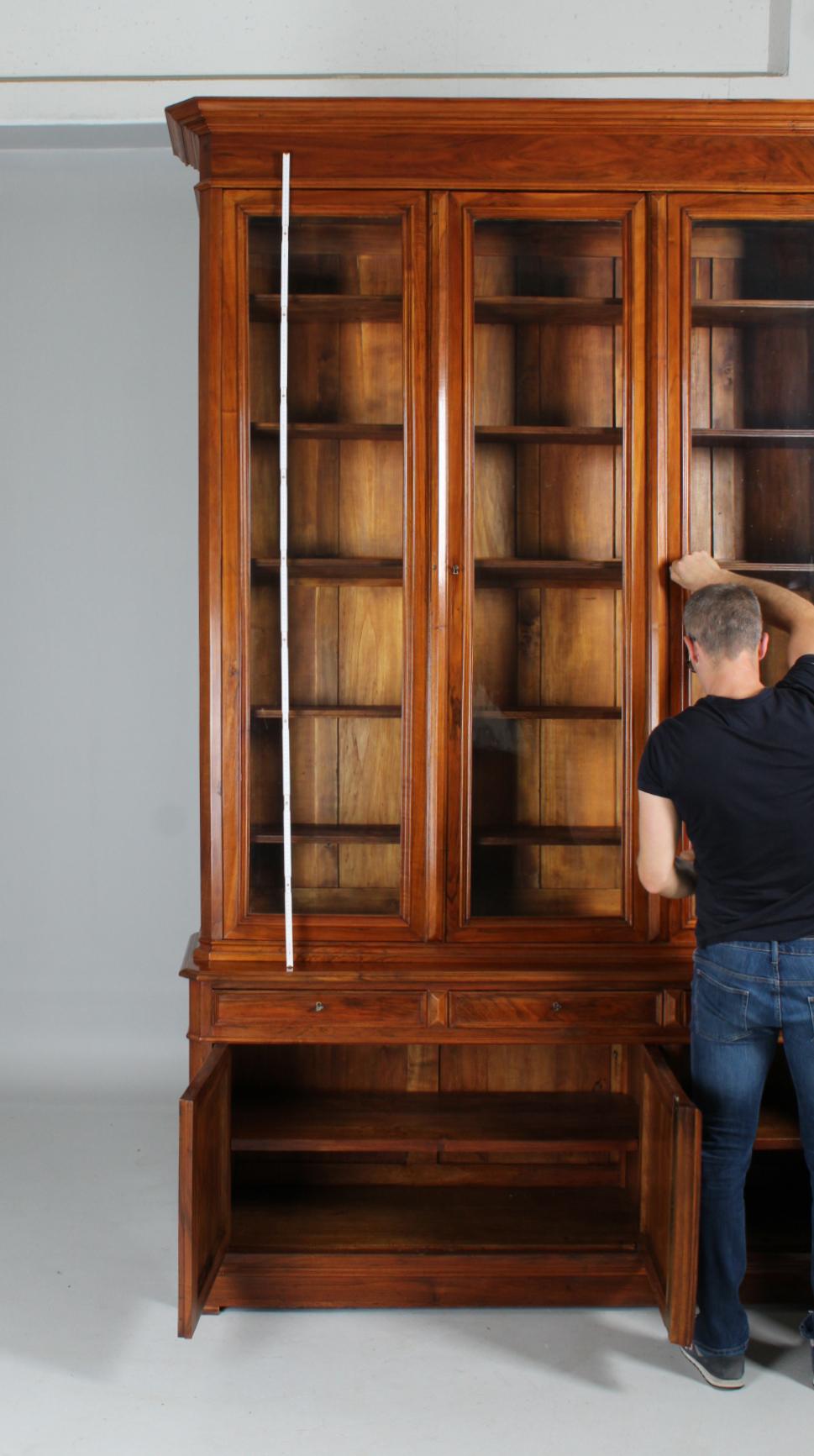 Large 19th Century Bookcase, Bibliotheque, Library, Walnut, France, circa 1850 For Sale 3