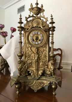 Large 19TH Century Brass Clock