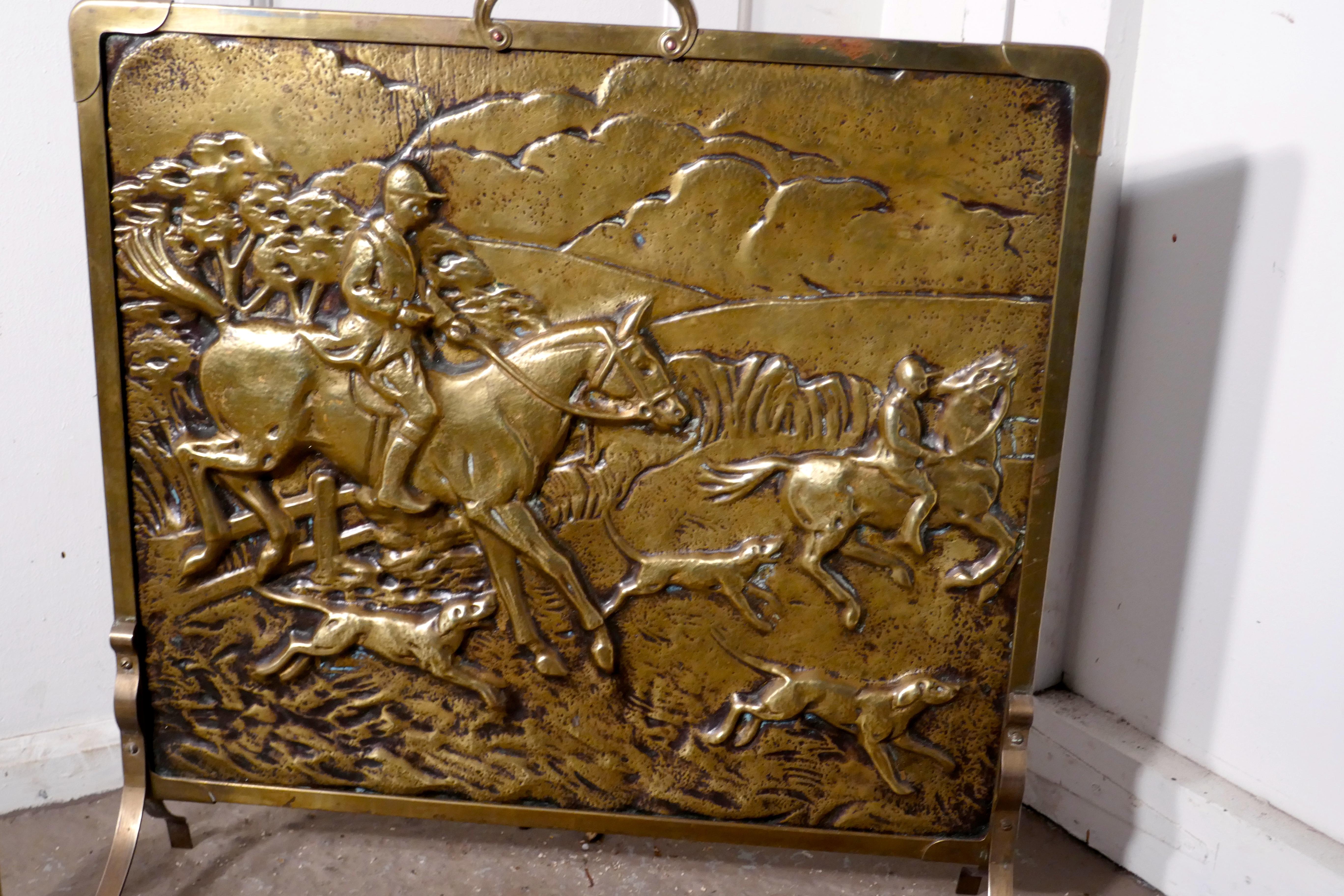 Arts and Crafts Large 19th Century Brass Fender