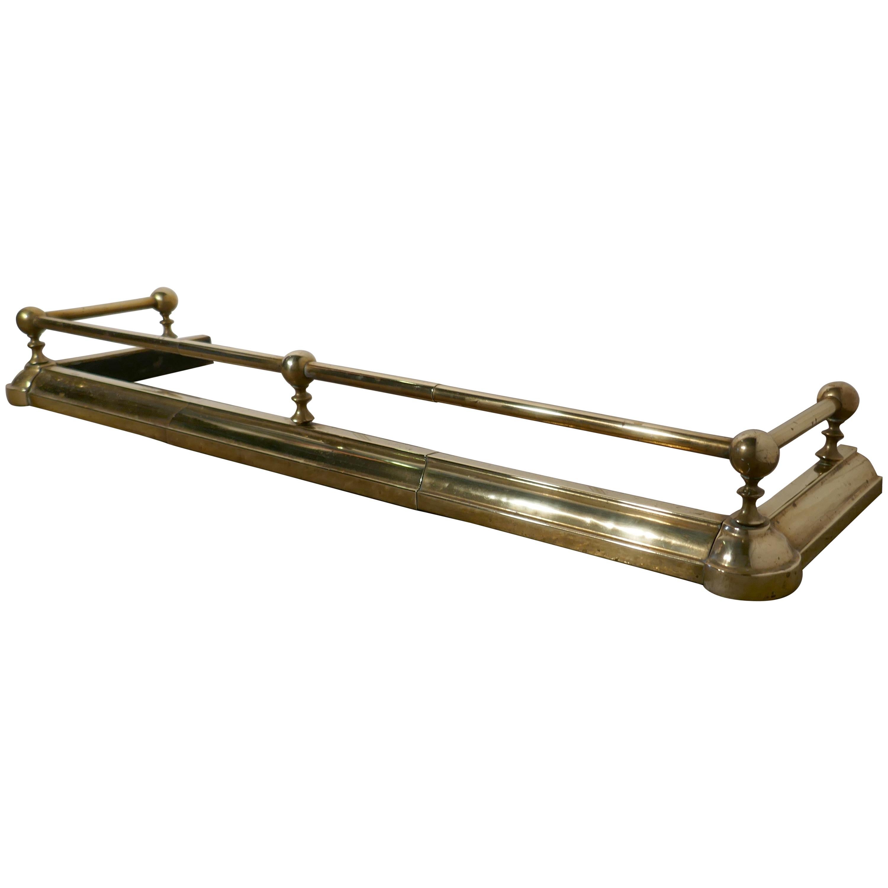 Large 19th Century Brass Fender For Sale