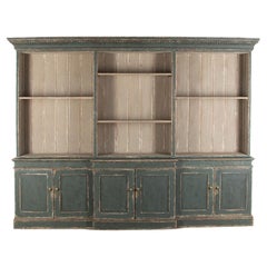 Large 19th Century Breakfront Painted Bookcase