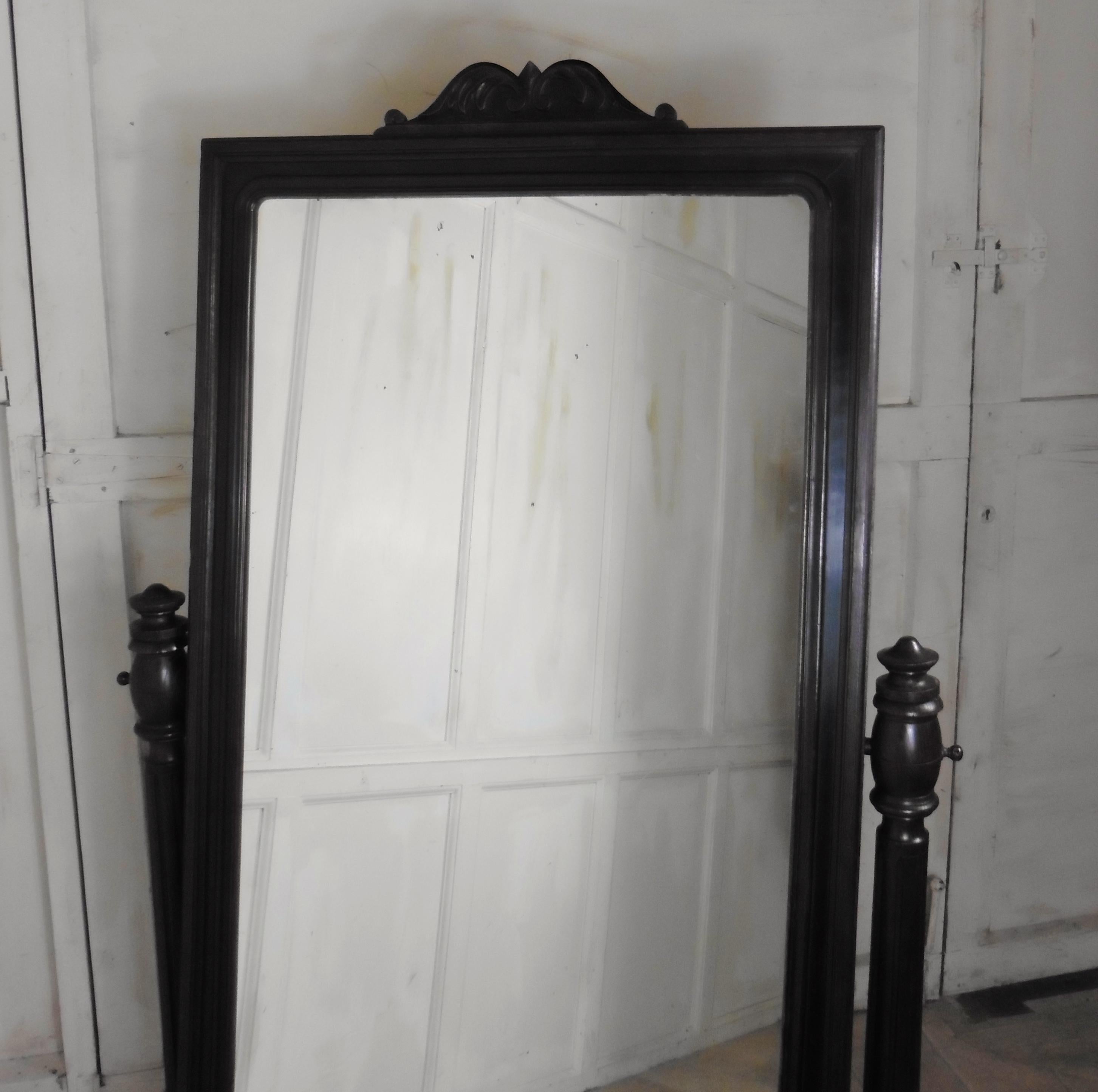 solid oak cheval mirror