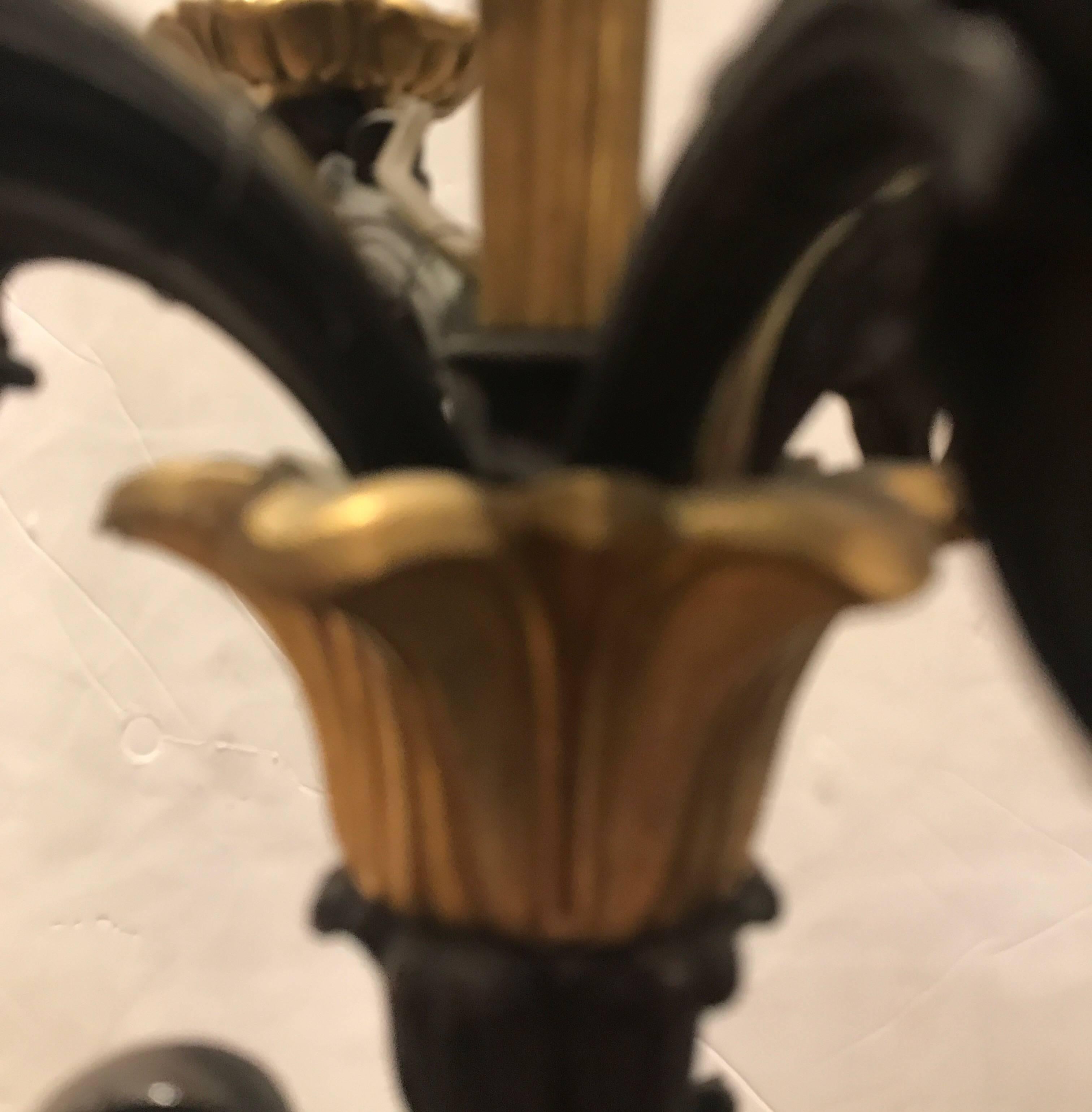 Large 19th Century Bronze and Ormolu Electrified Candelabra In Excellent Condition In Lambertville, NJ