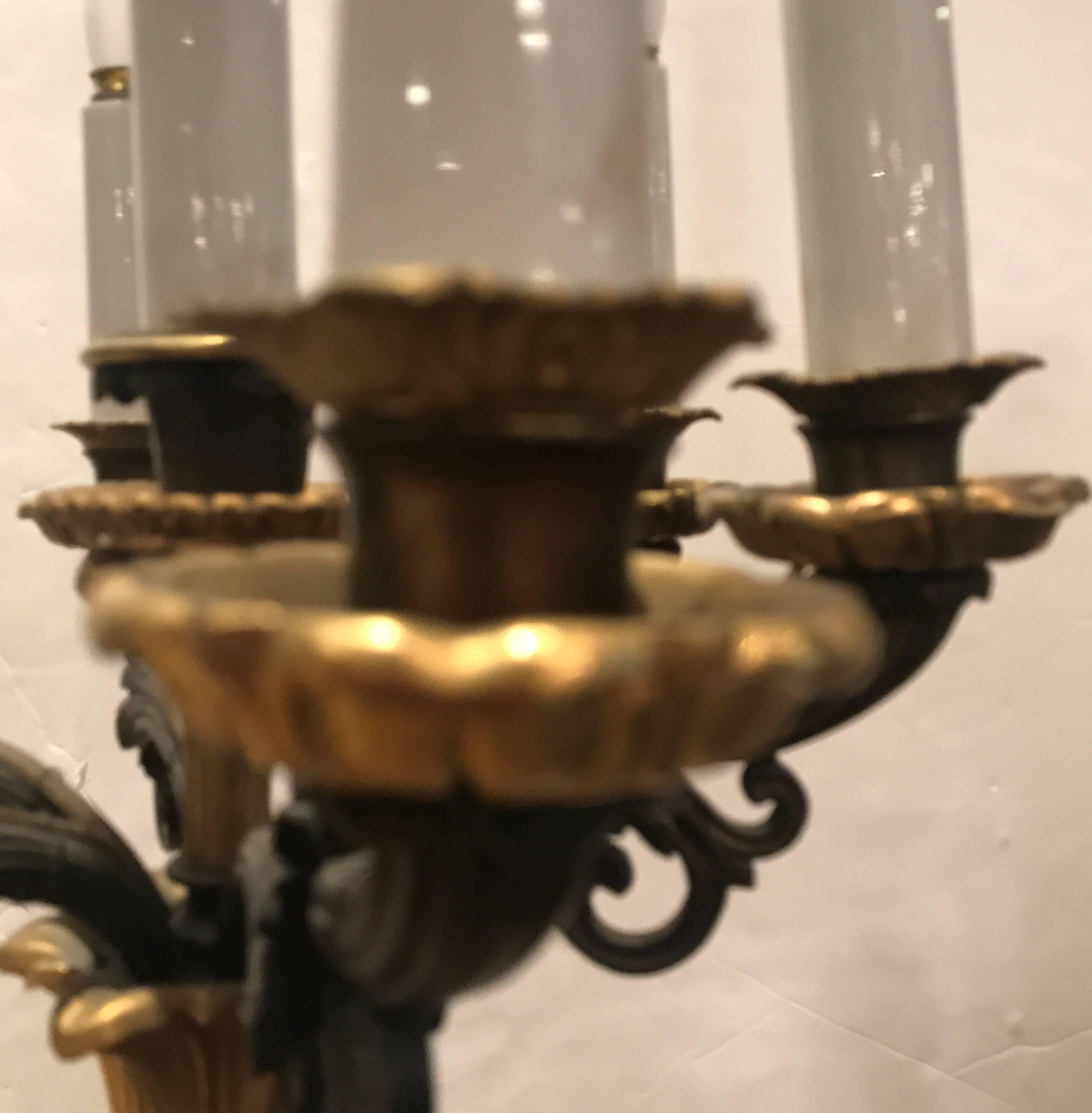Late 19th Century Large 19th Century Bronze and Ormolu Electrified Candelabra