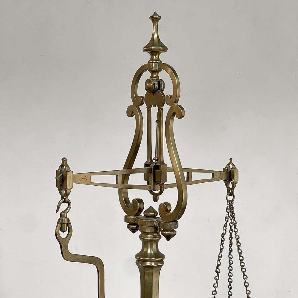 Large 19th Century Bronze Balance Scale In Good Condition For Sale In Dallas, TX