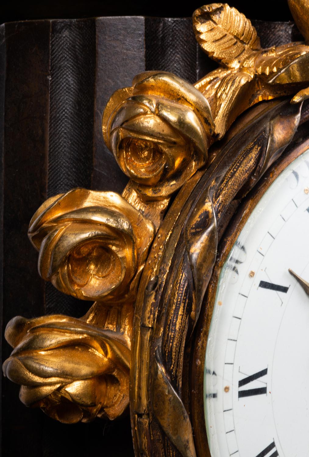 French Large 19th Century Bronze Cherub Mantel Clock For Sale