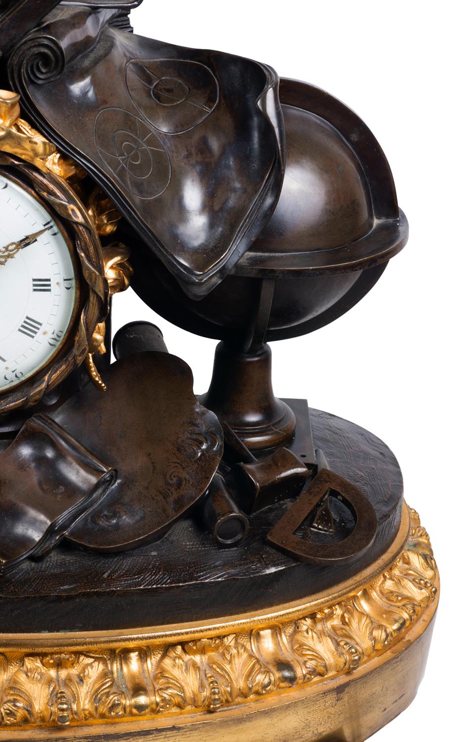 Large 19th Century Bronze Cherub Mantel Clock In Good Condition For Sale In Brighton, Sussex