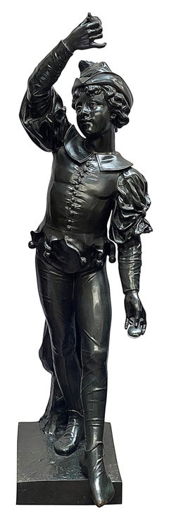 Large 19th Century bronze Court Jester, 149cm high