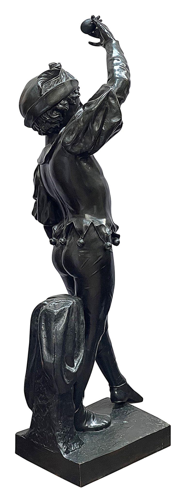 Bronze Large 19th Century bronze Court Jester, 149cm high For Sale
