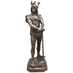 Antique Large 19th Century Bronze Figure of Vercingetorix