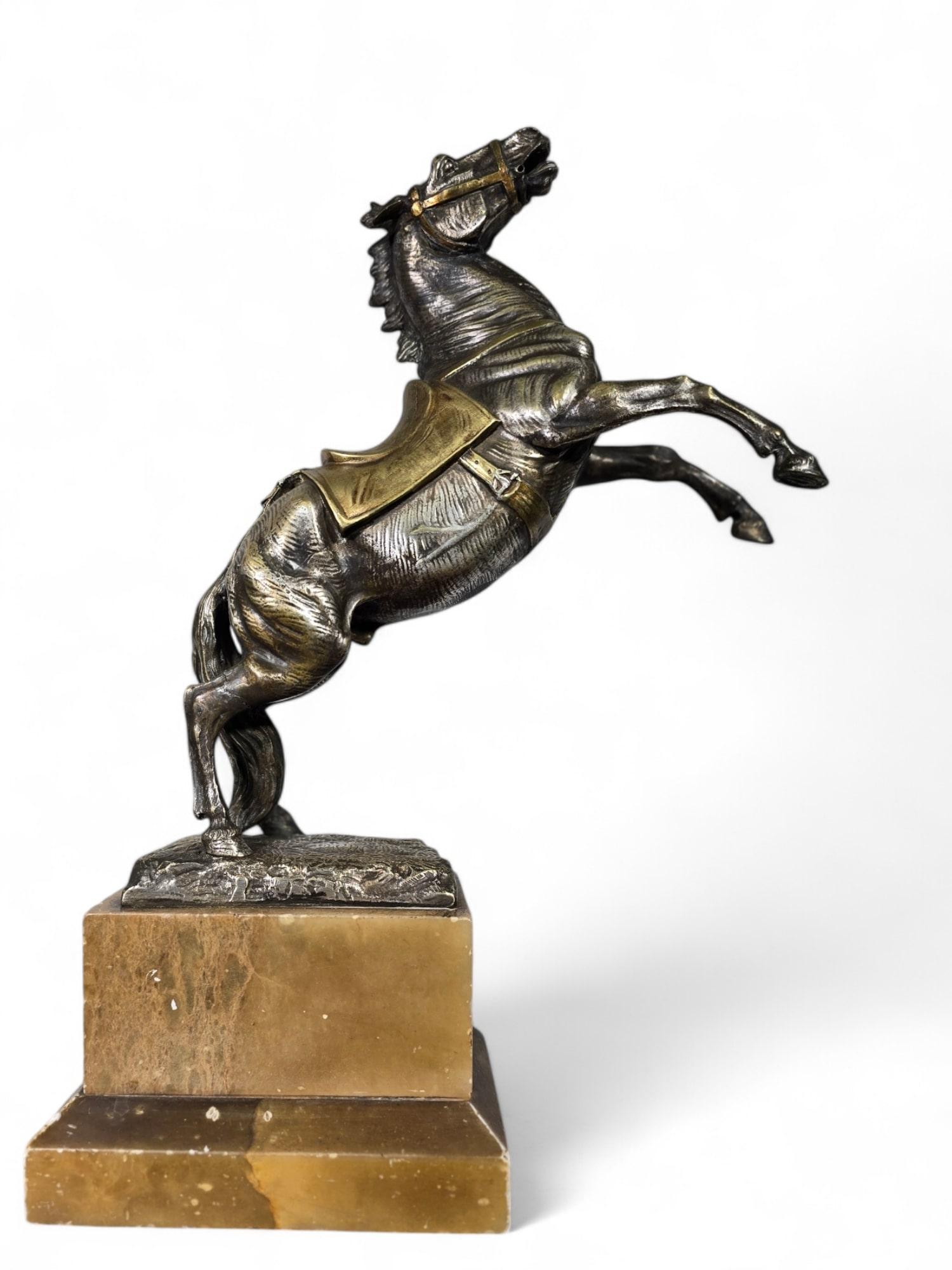 Large 19th-Century Bronze Horse on Onyx Base 6
