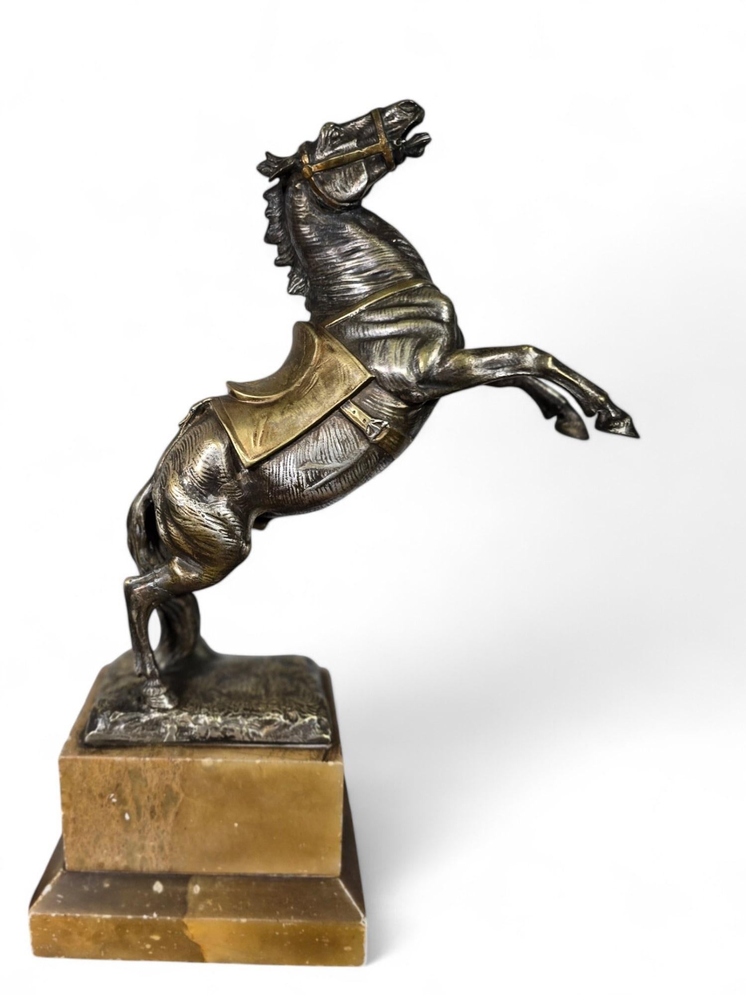 Large 19th-Century Bronze Horse on Onyx Base 7