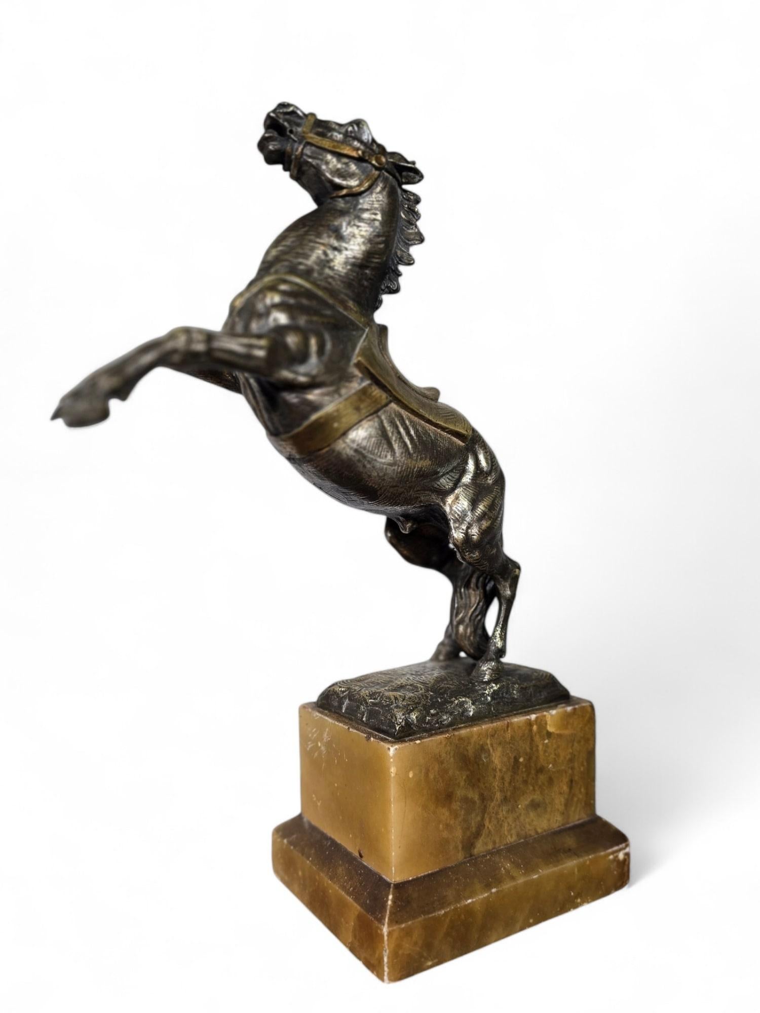 Large 19th-Century Bronze Horse on Onyx Base 1