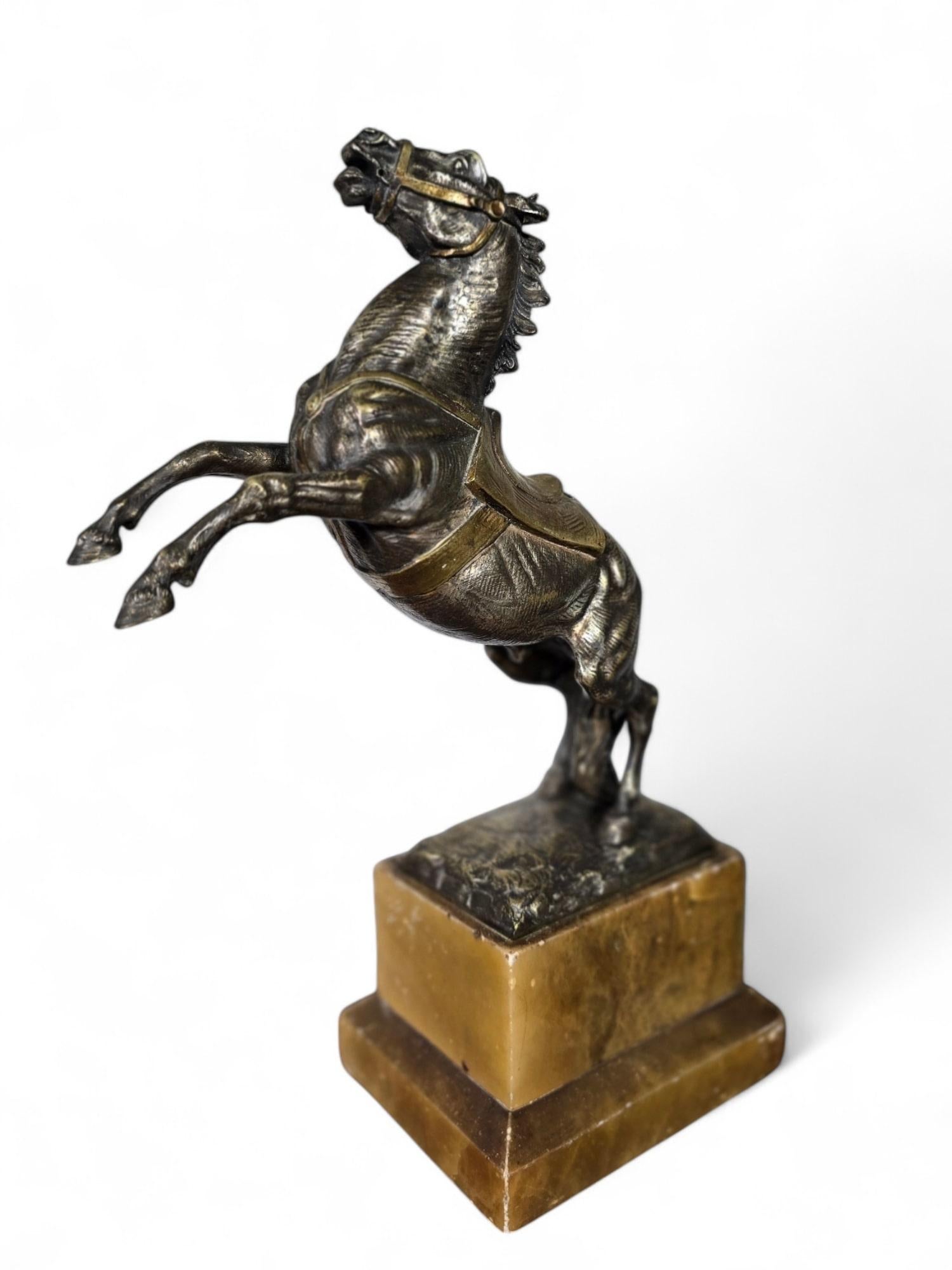 Large 19th-Century Bronze Horse on Onyx Base 2