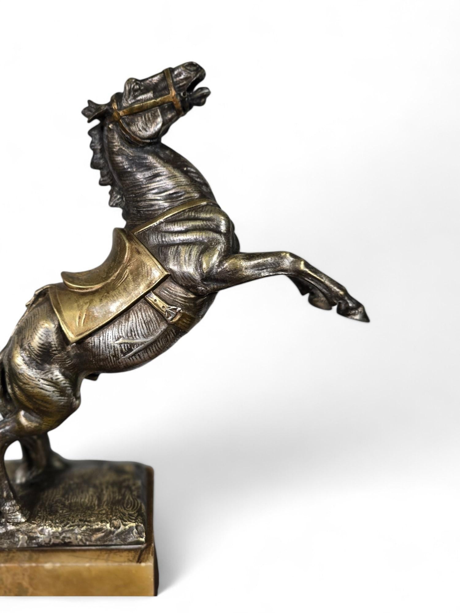 Large 19th-Century Bronze Horse on Onyx Base 5