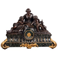 Large 19th Century Bronze Mantel Clock