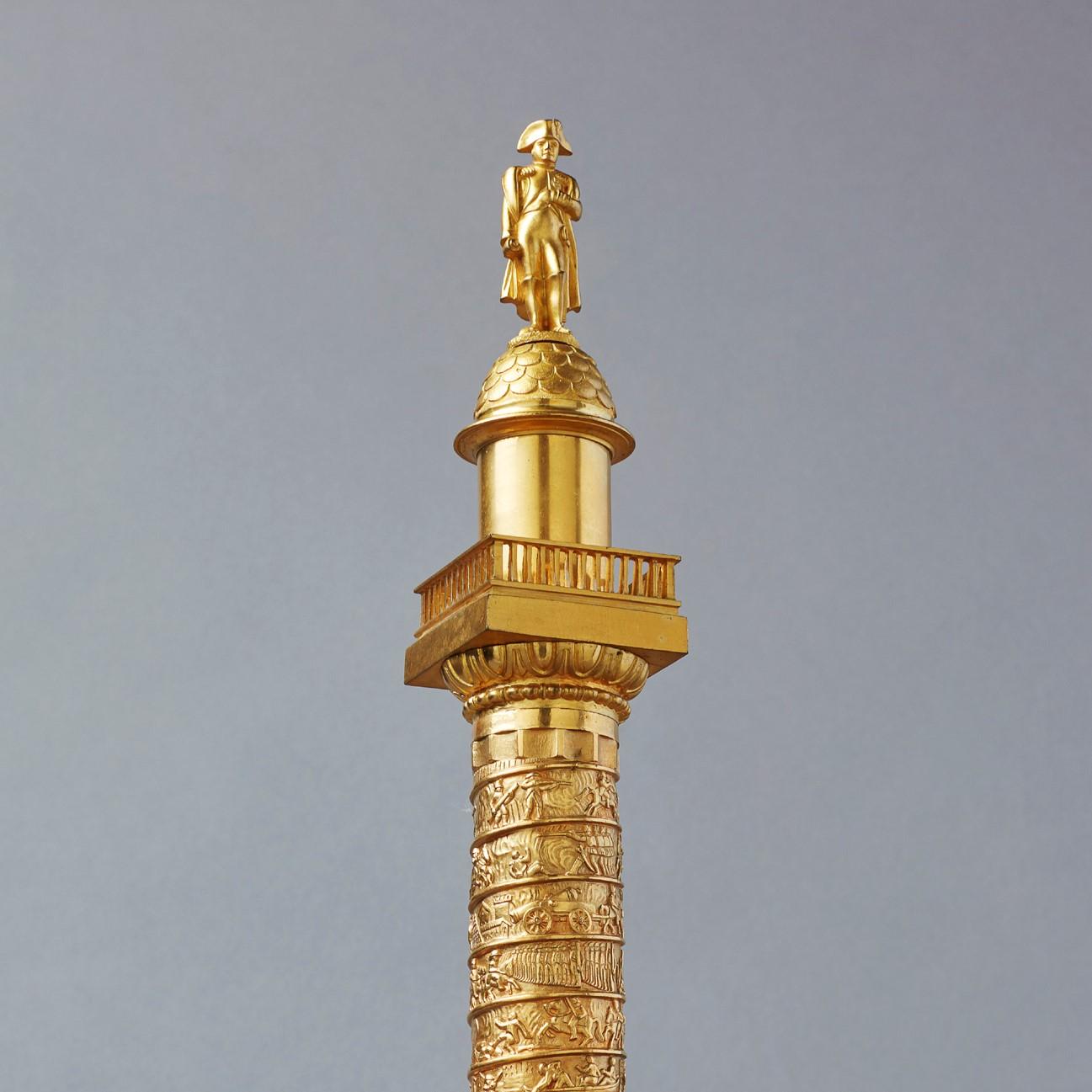 Italian Large 19th Century Bronze Model of Napoléons Column 'Colonne Vendôme' Paris