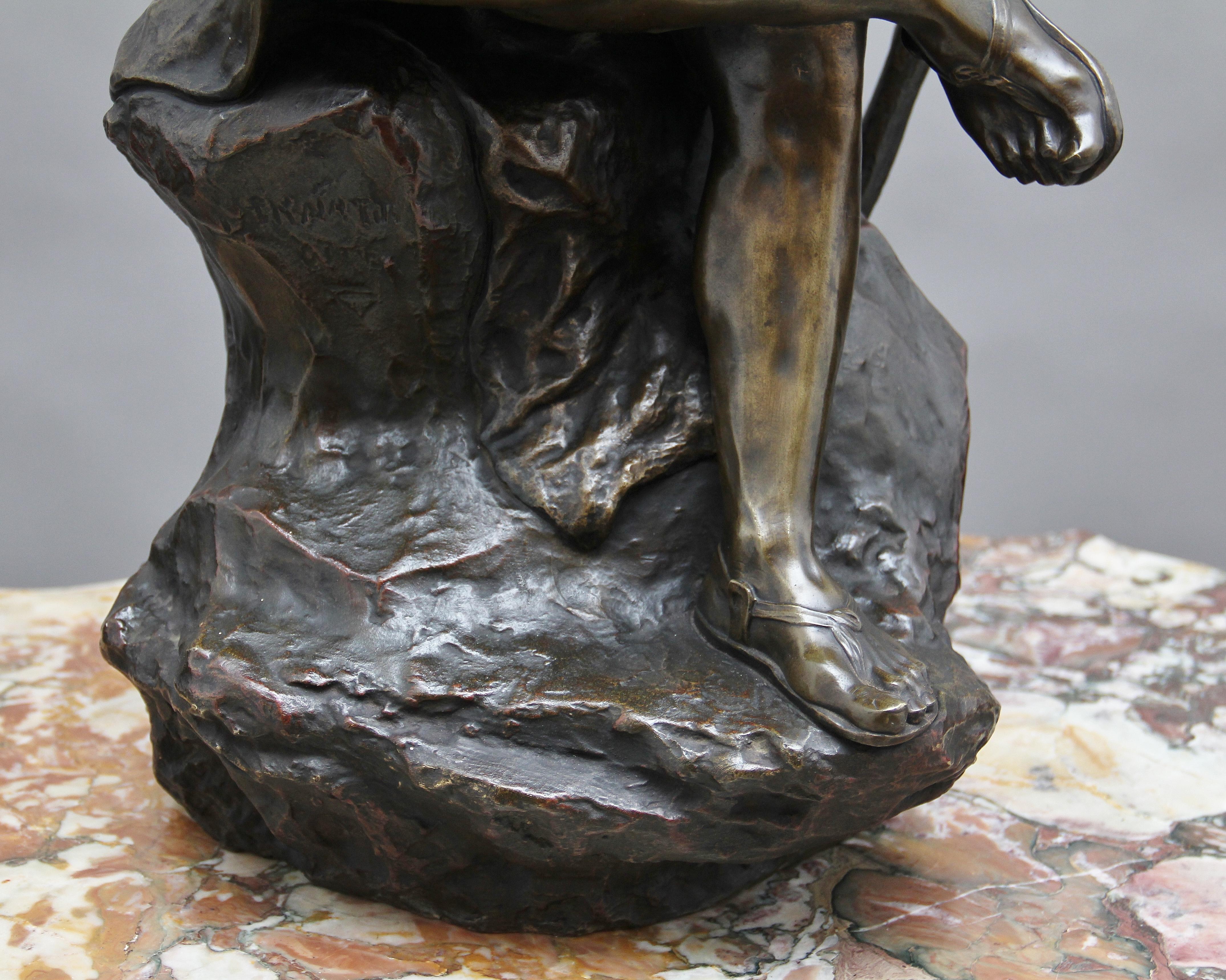 Große Bronzestatue des Oedipus im Meditieren aus dem 19. Jahrhundert im Angebot 11