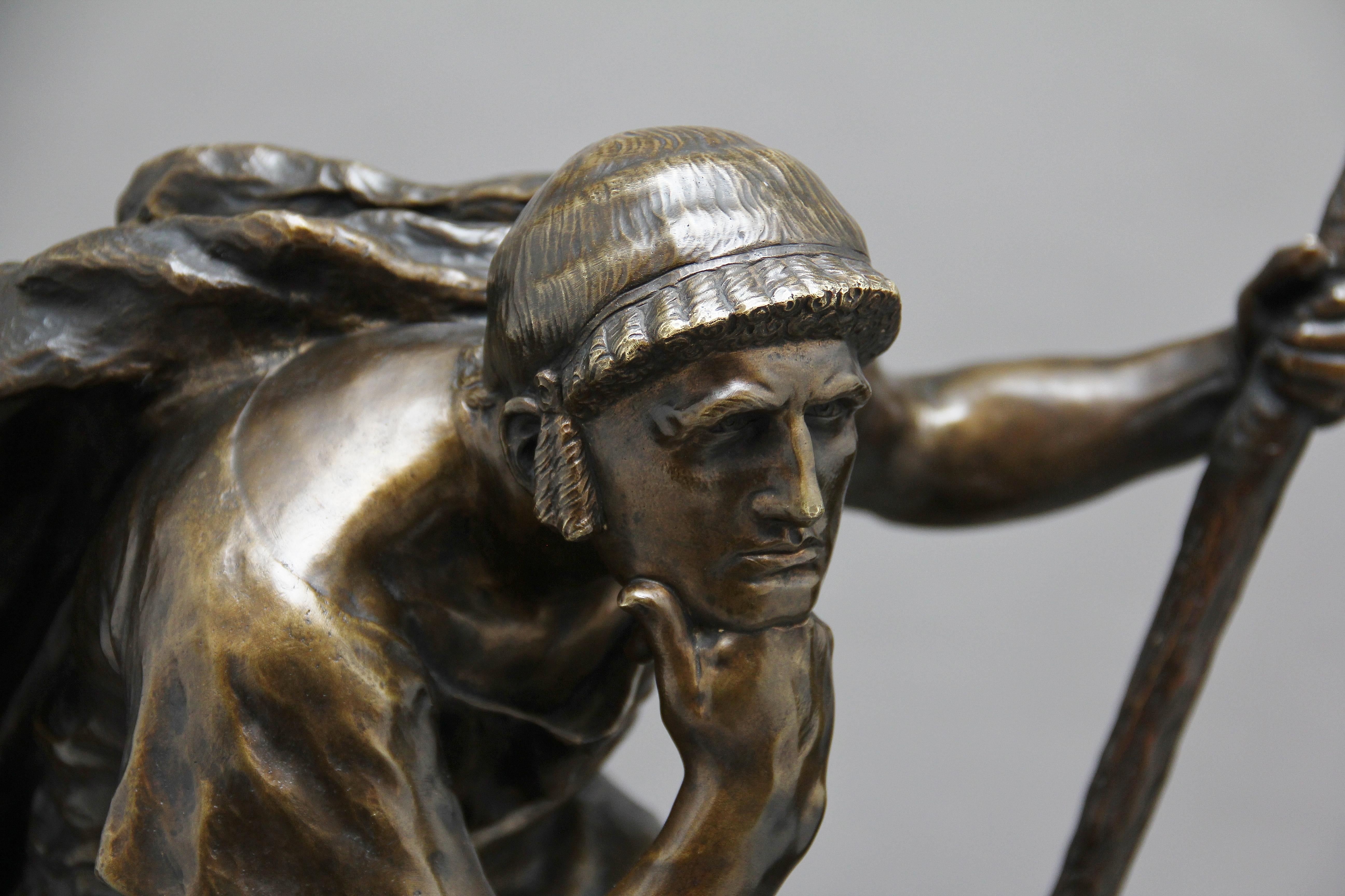 Große Bronzestatue des Oedipus im Meditieren aus dem 19. Jahrhundert im Angebot 3