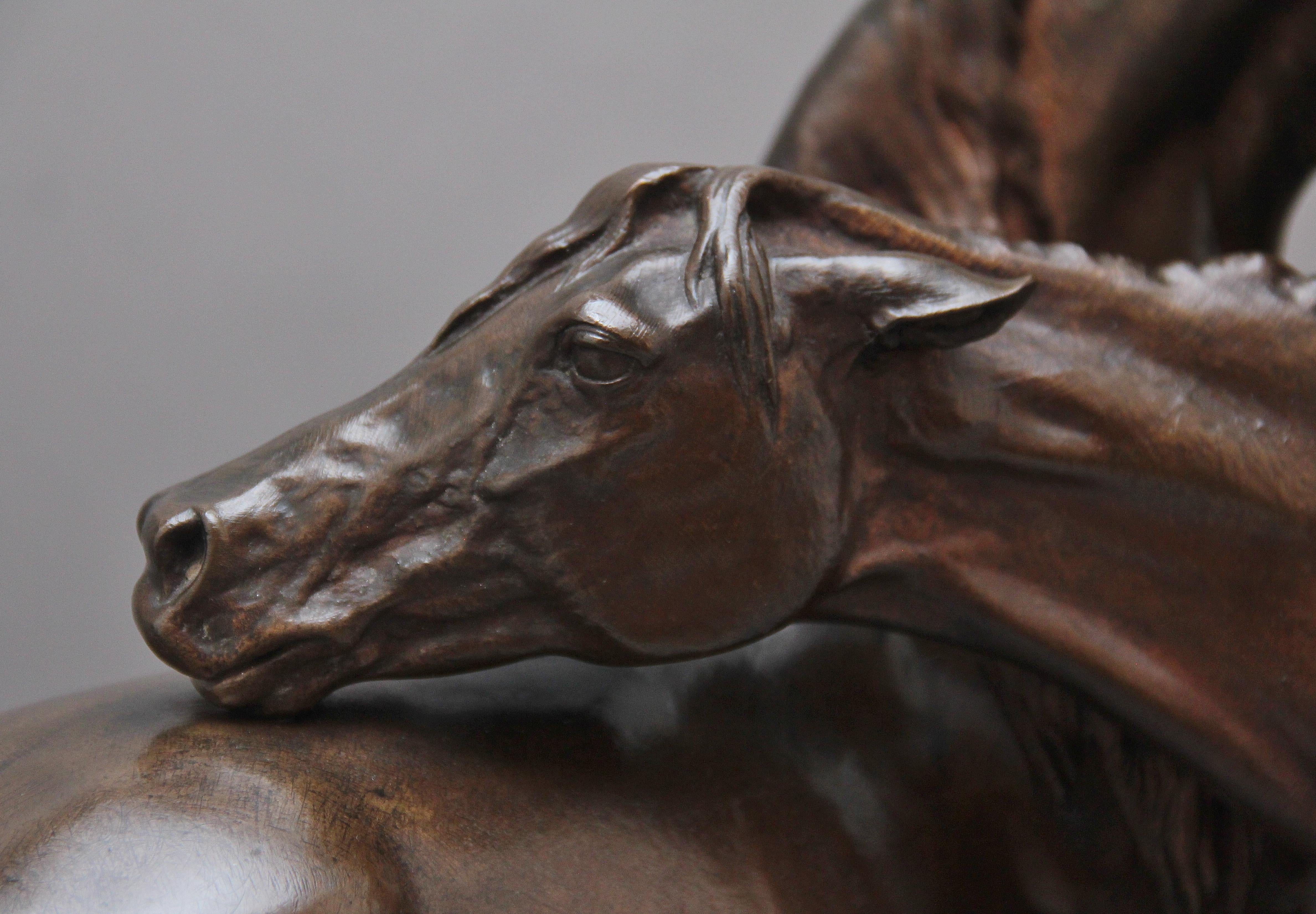 Grande sculpture en bronze du 19ème siècle L'accolade de Pierre-Jules Mene en vente 1