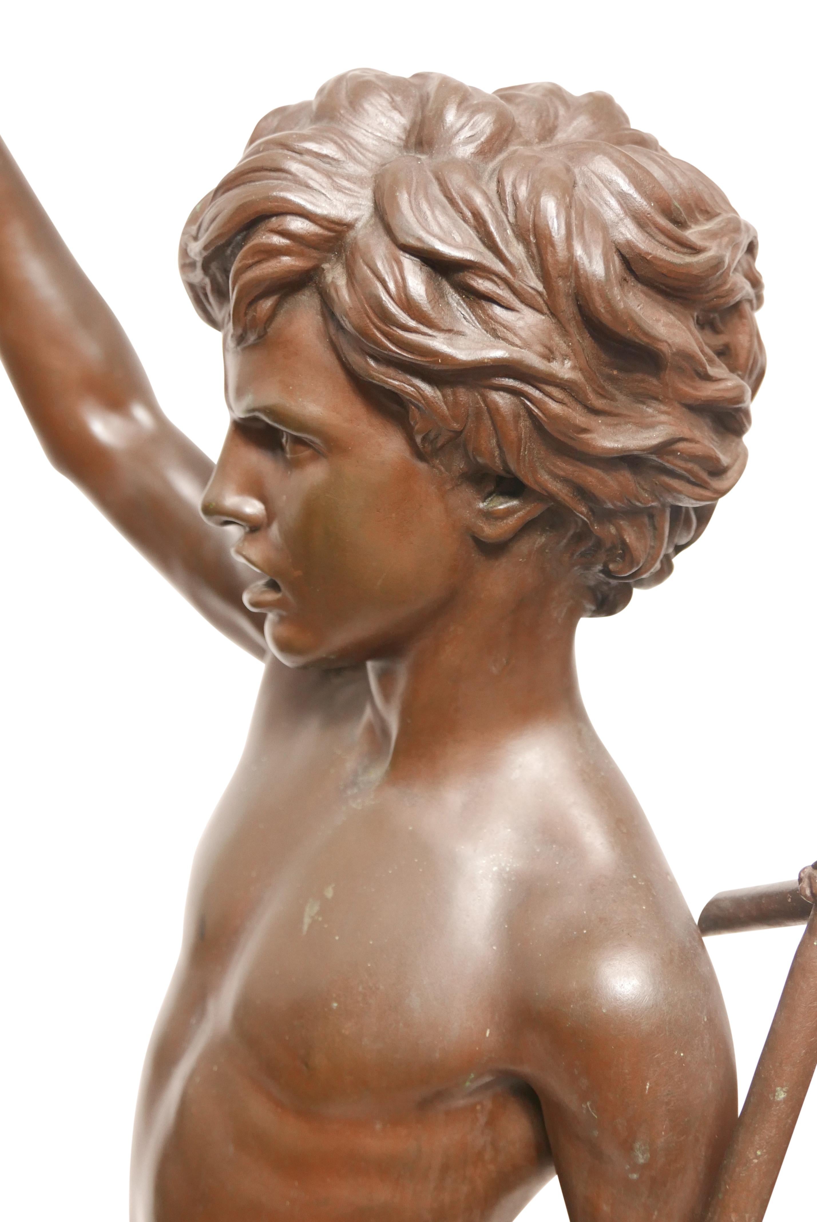 Grande sculpture en bronze du XIXe siècle représentant Jean-Baptiste par Paul Dubois:: 1861 Bon état à San Francisco, CA