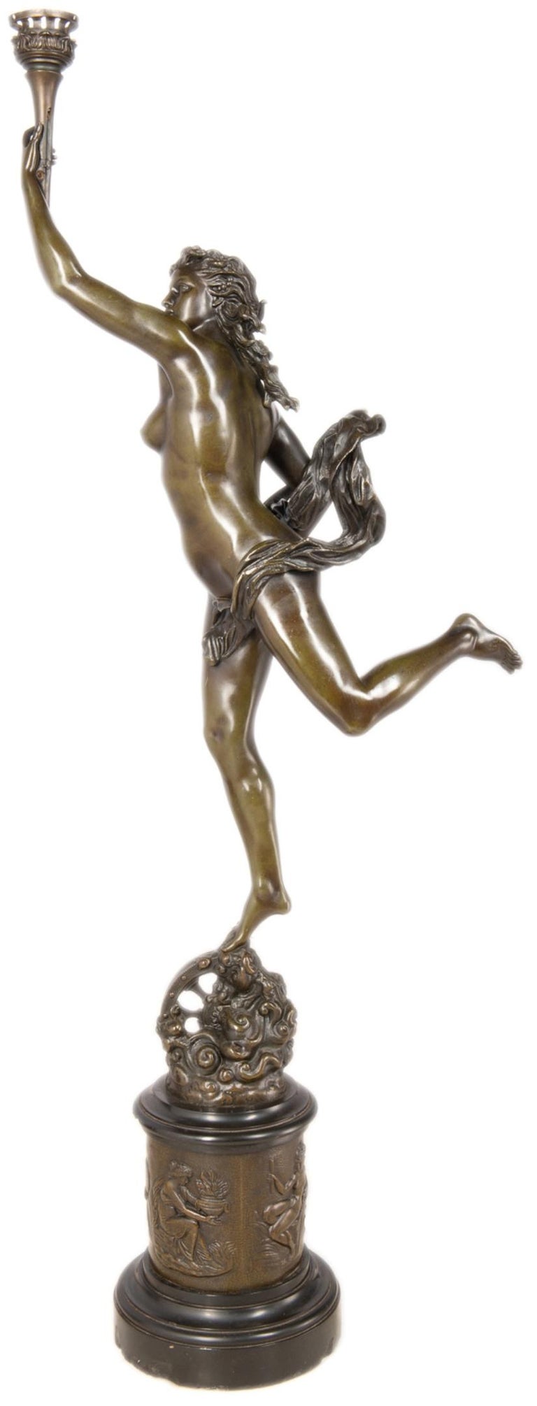 Large 19th Century Bronze Statue of the Goddess Fortuna at 1stDibs