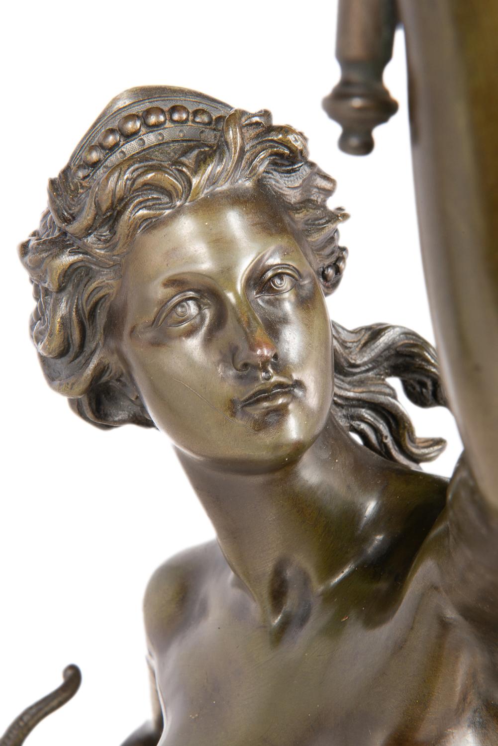 Large 19th Century Bronze Statue of the Goddess Fortuna 4