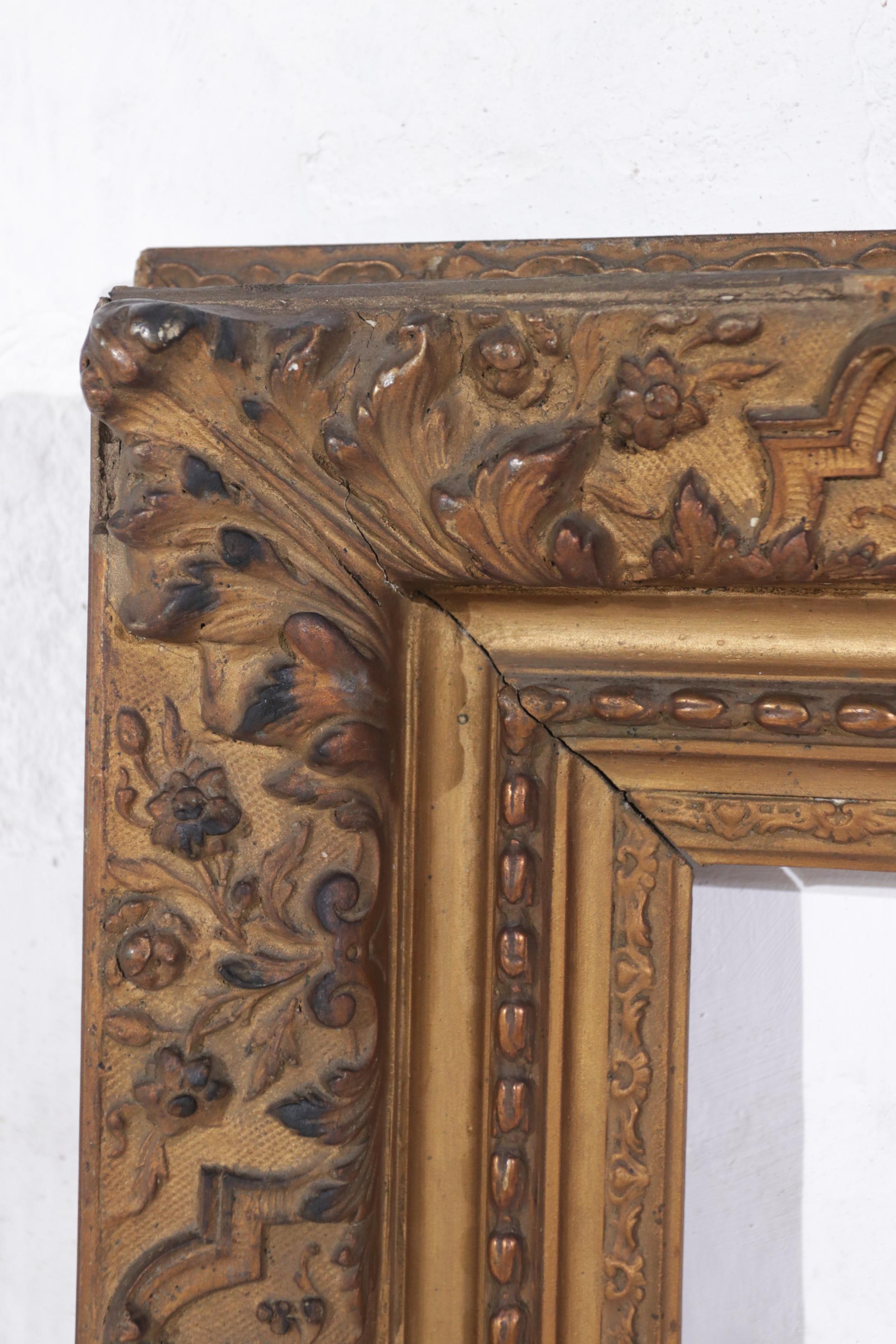 Baroque Large 19th Century Bronzed French Picture / Art Presentation Frame