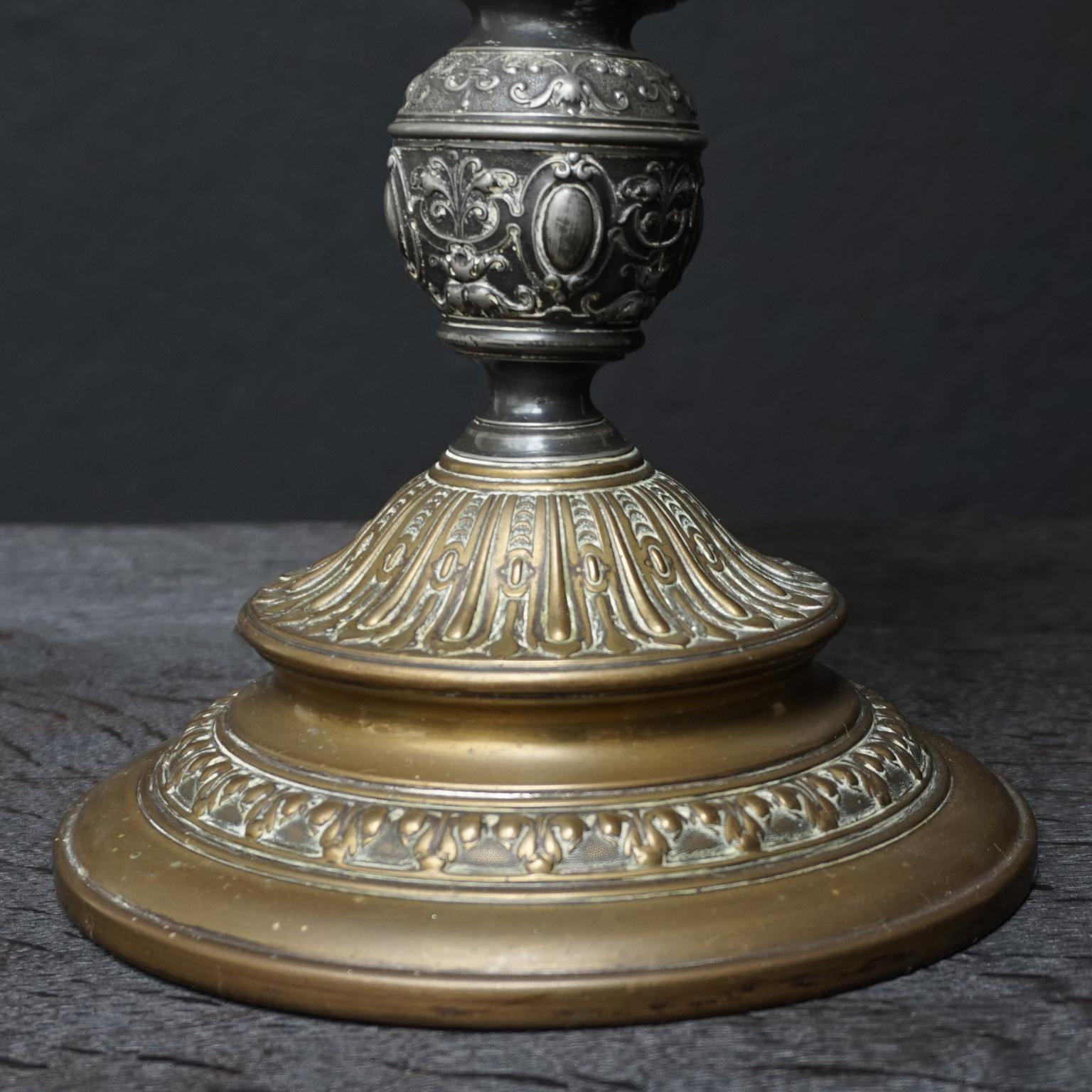 Large 19th Century Buffalo Horn of Plenty, Cornucopia Mounted in Metal & Copper In Good Condition In Haarlem, NL