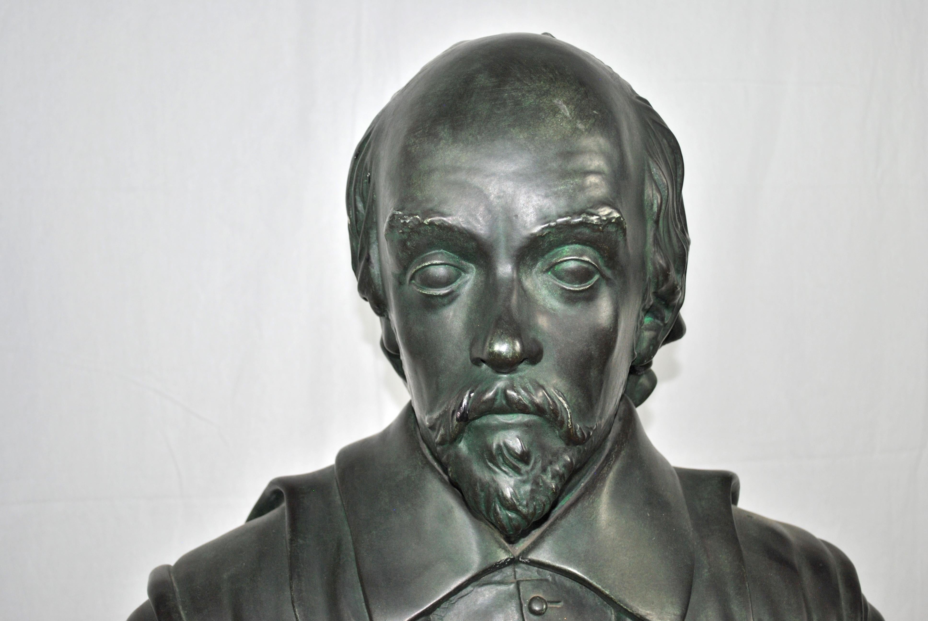 Large 19th Century Bust of William Shakespeare In Fair Condition In London, GB