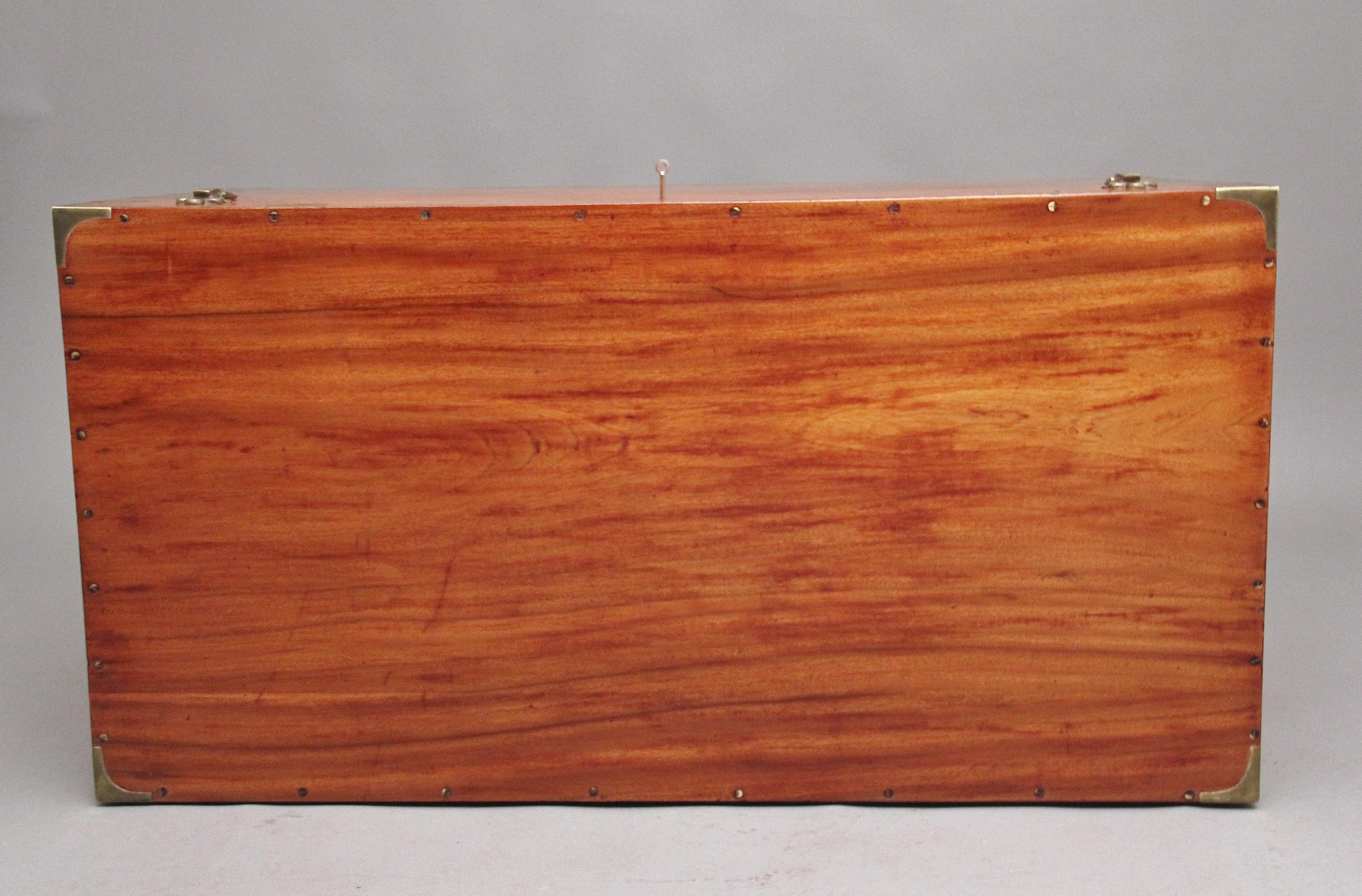 Large 19th Century Camphor Wood Military Trunk 3