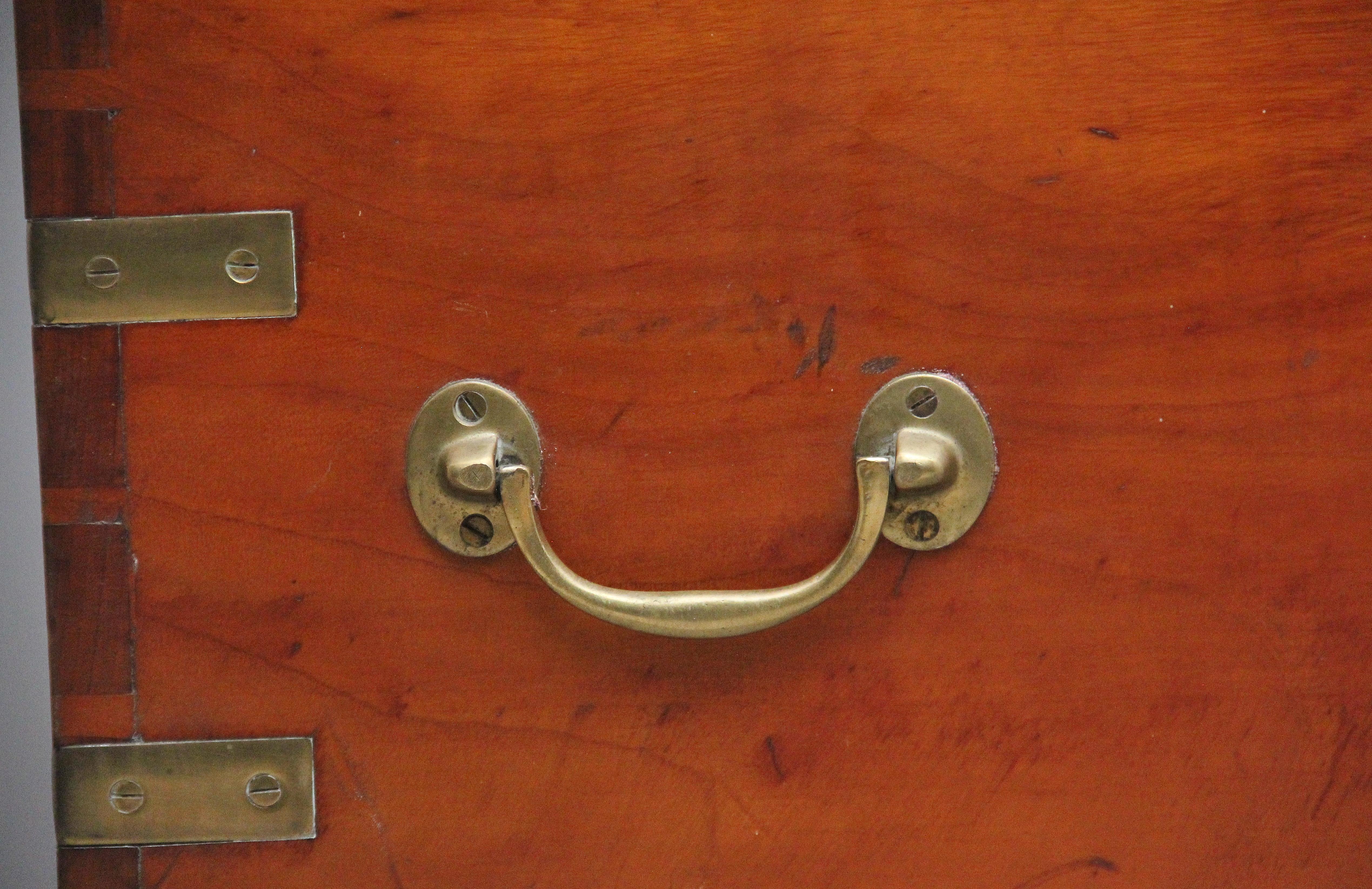 Large 19th Century Camphor Wood Military Trunk 6