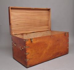 Large 19th Century Camphor Wood Military Trunk