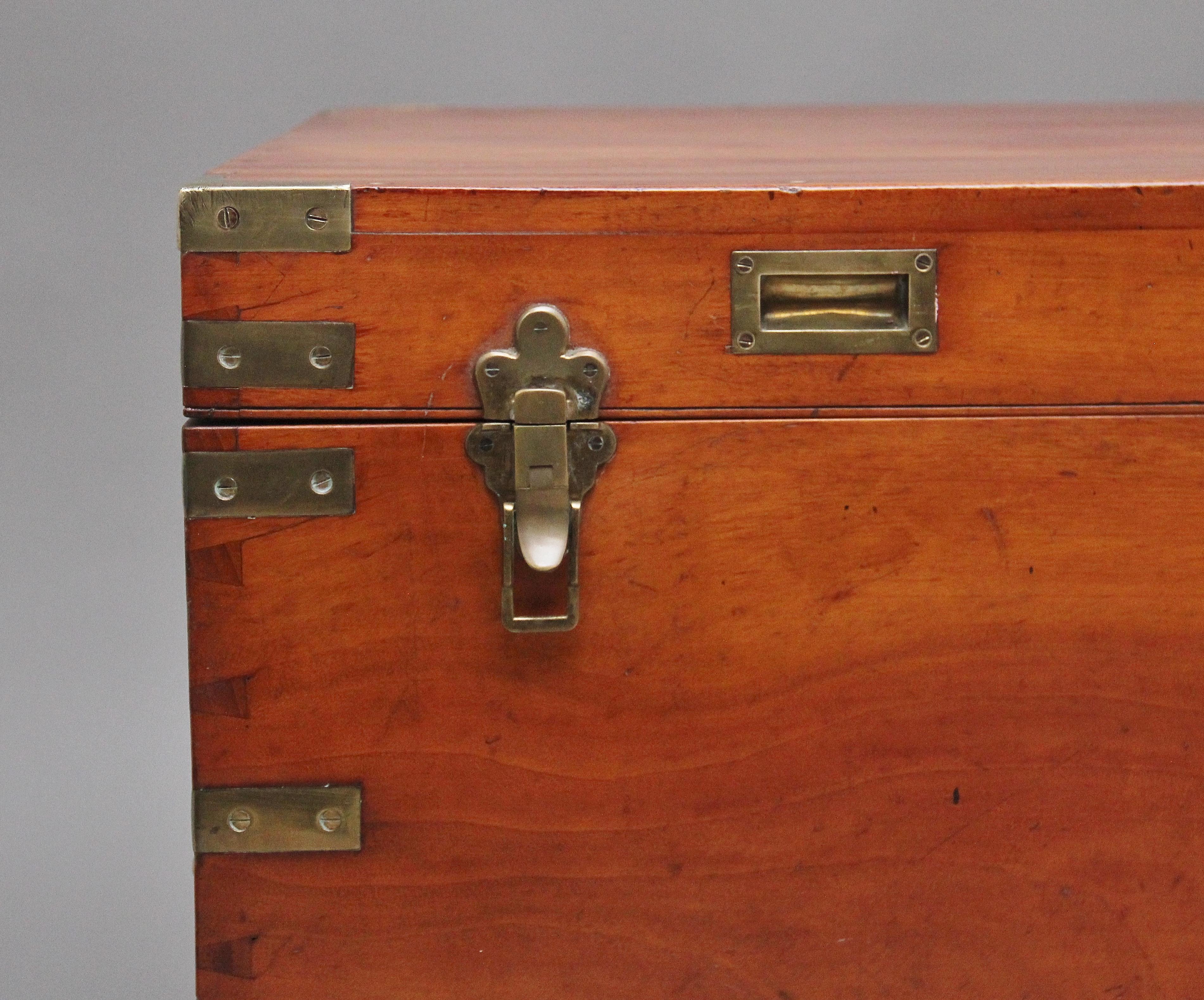 British Large 19th Century Camphor Wood Military Trunk