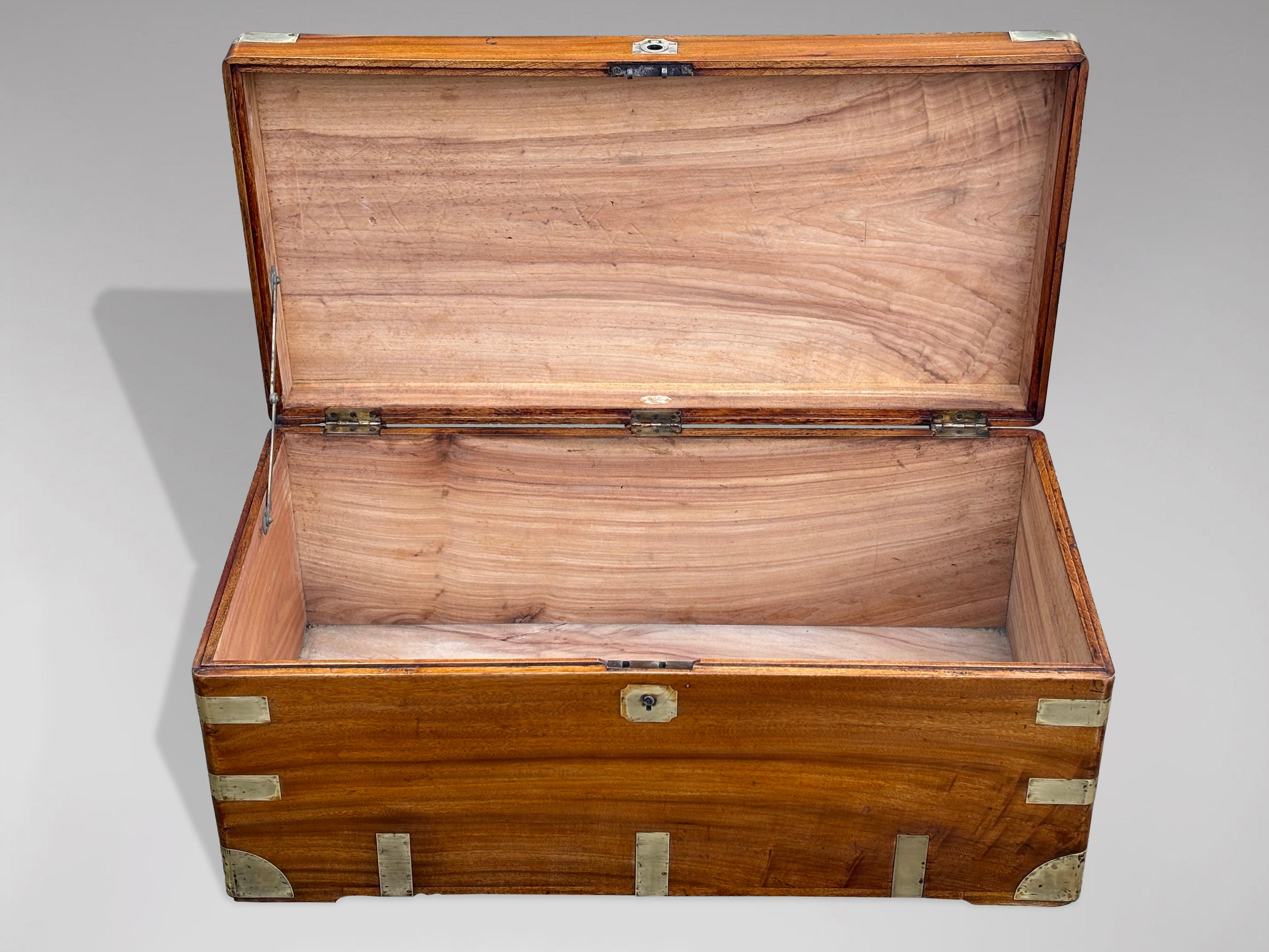 British Large 19th Century Camphor Wood Trunk or Chest For Sale