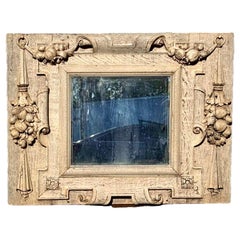Large 19th Century Carved Bleached Oak Mirror
