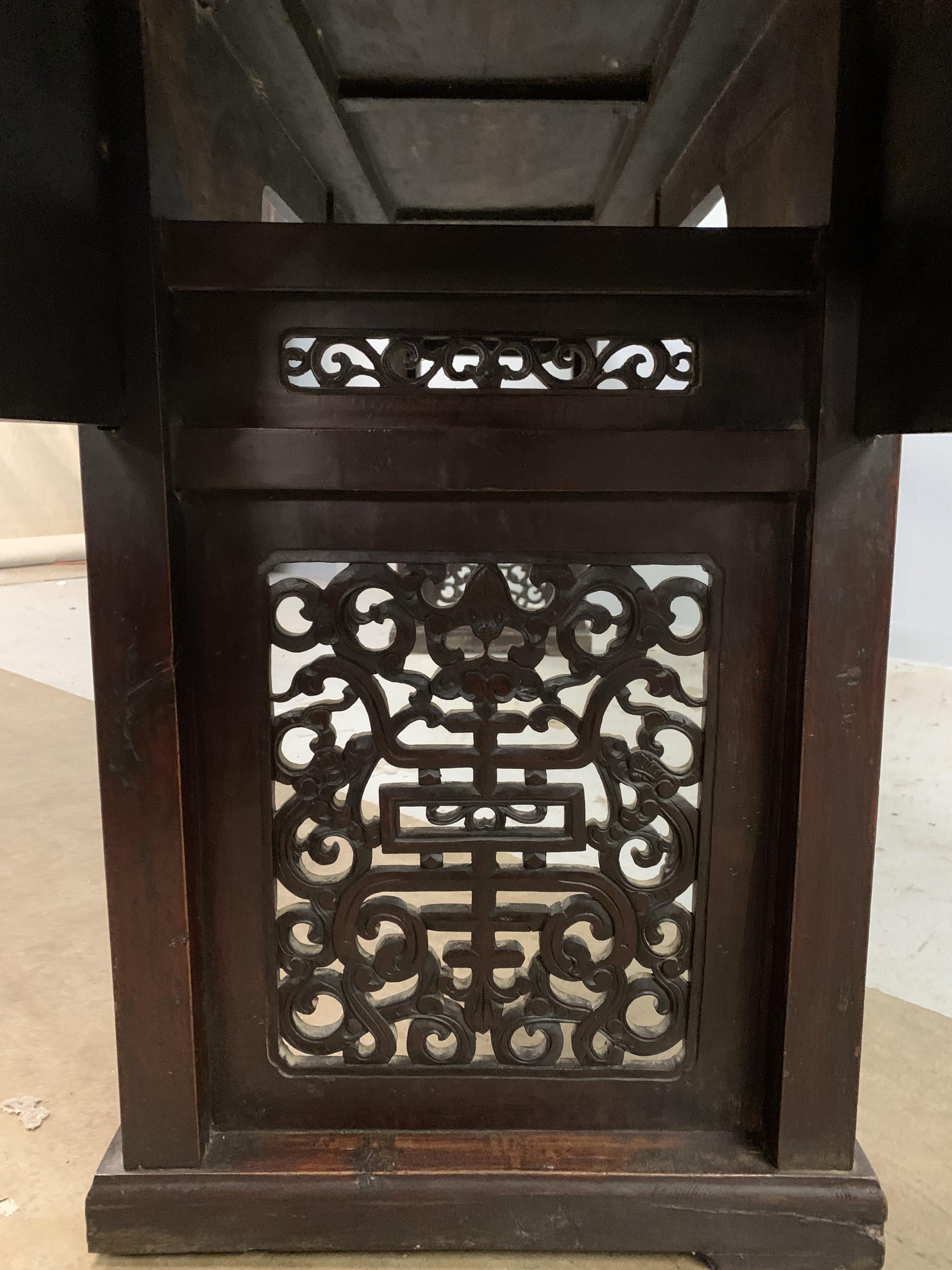 Large 19th Century Carved Elmwood Alter Table In Good Condition In Dallas, TX