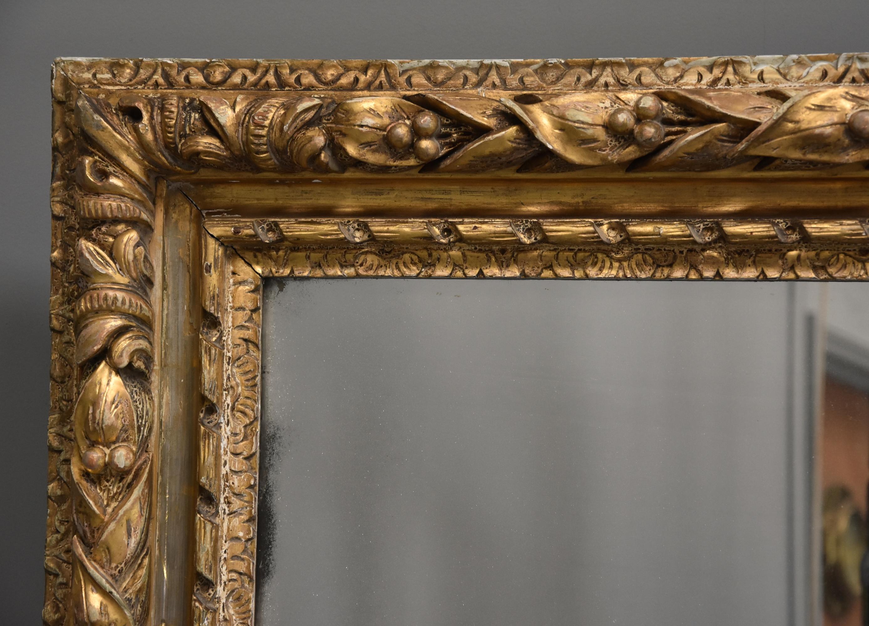 Large 19th Century Carved Giltwood Mirror, Possibly French For Sale 2